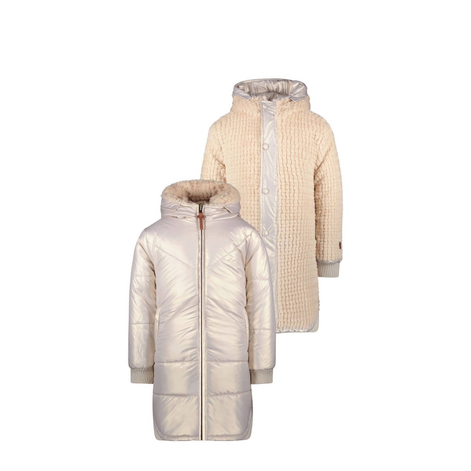 Like Flo reversible gewatteerde winterjas Ariana goud metallic beige Meisjes Polyester Capuchon 158 164