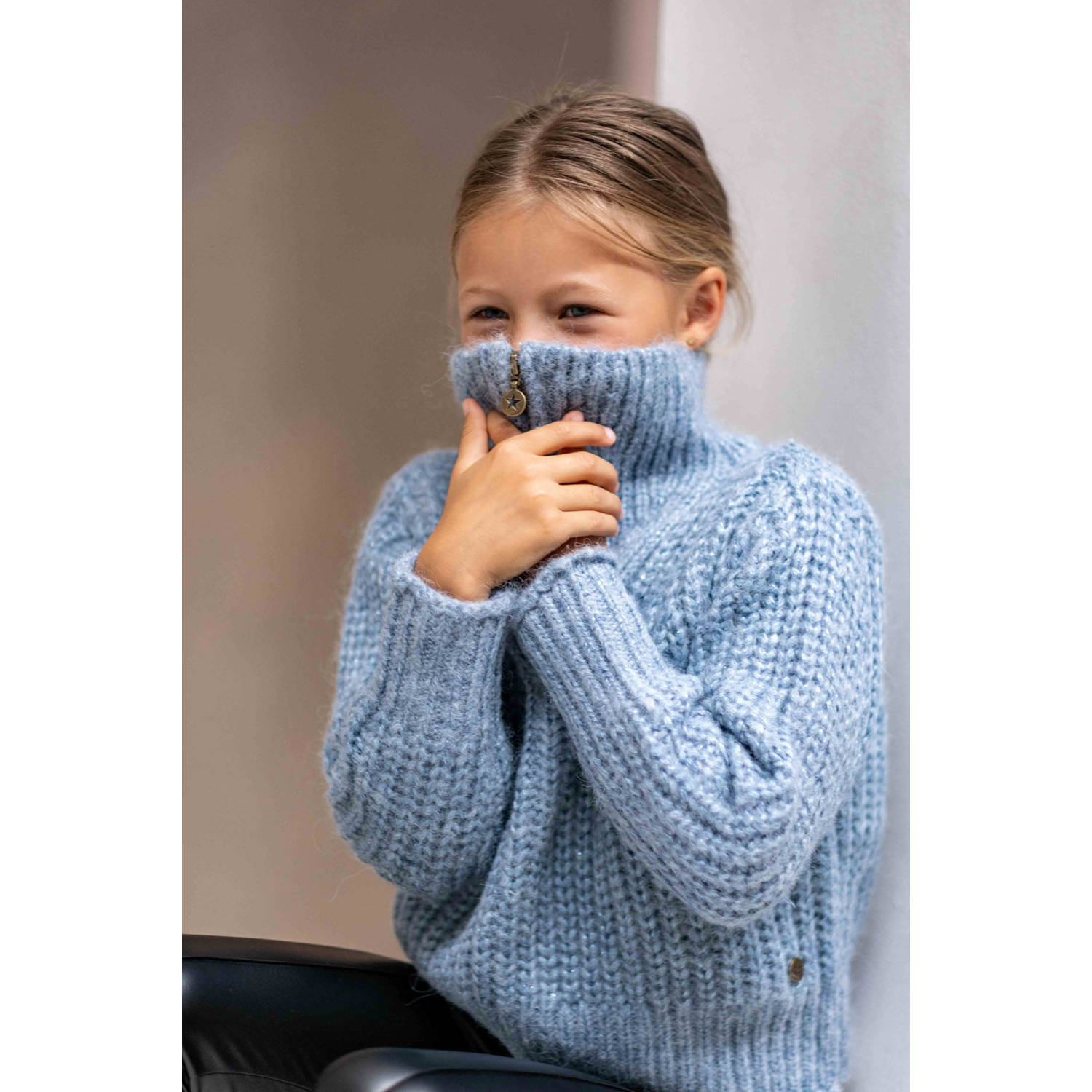Like Flo gebreide trui blauw
