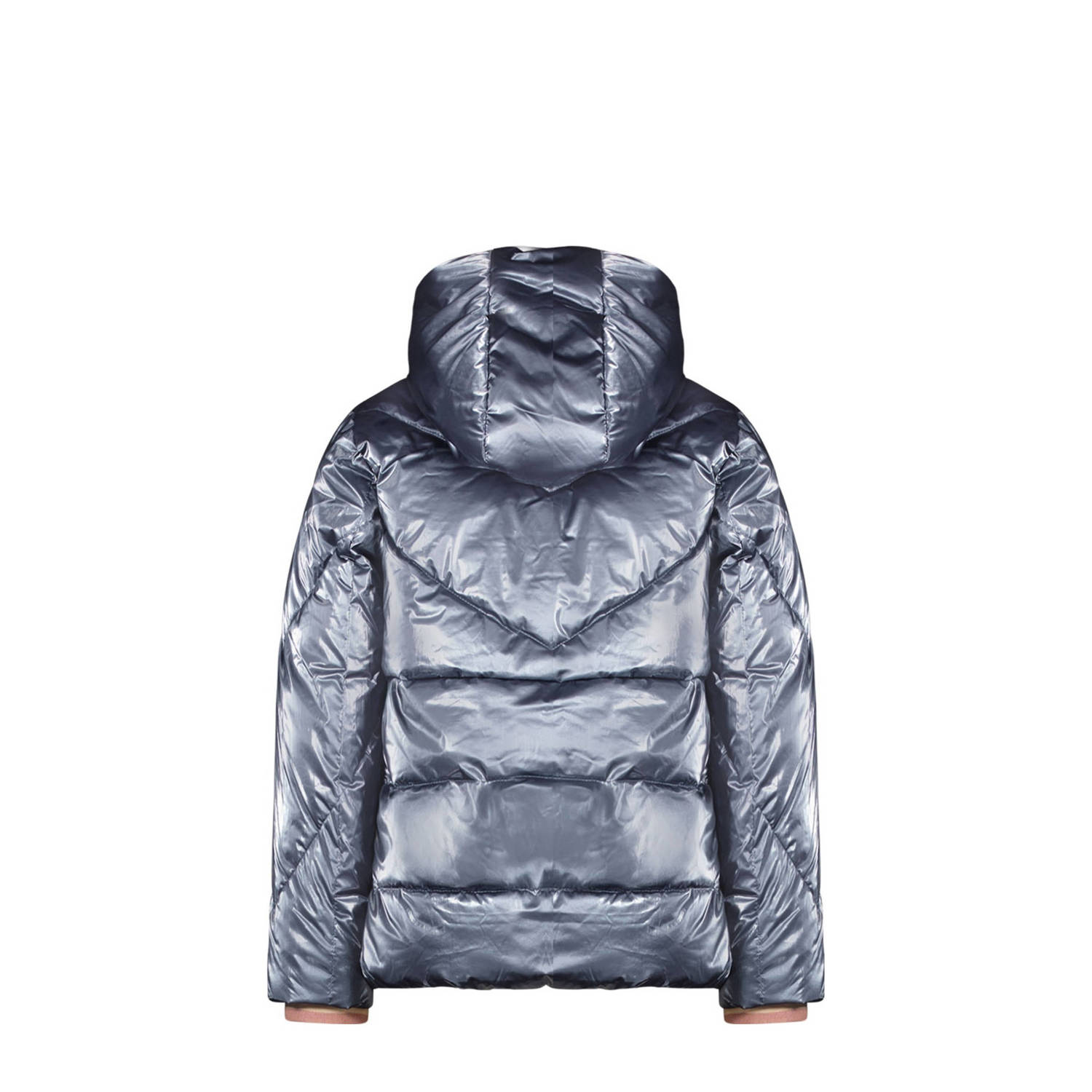 Like Flo quilted gewatteerde winterjas Ashley donkerblauw metallic