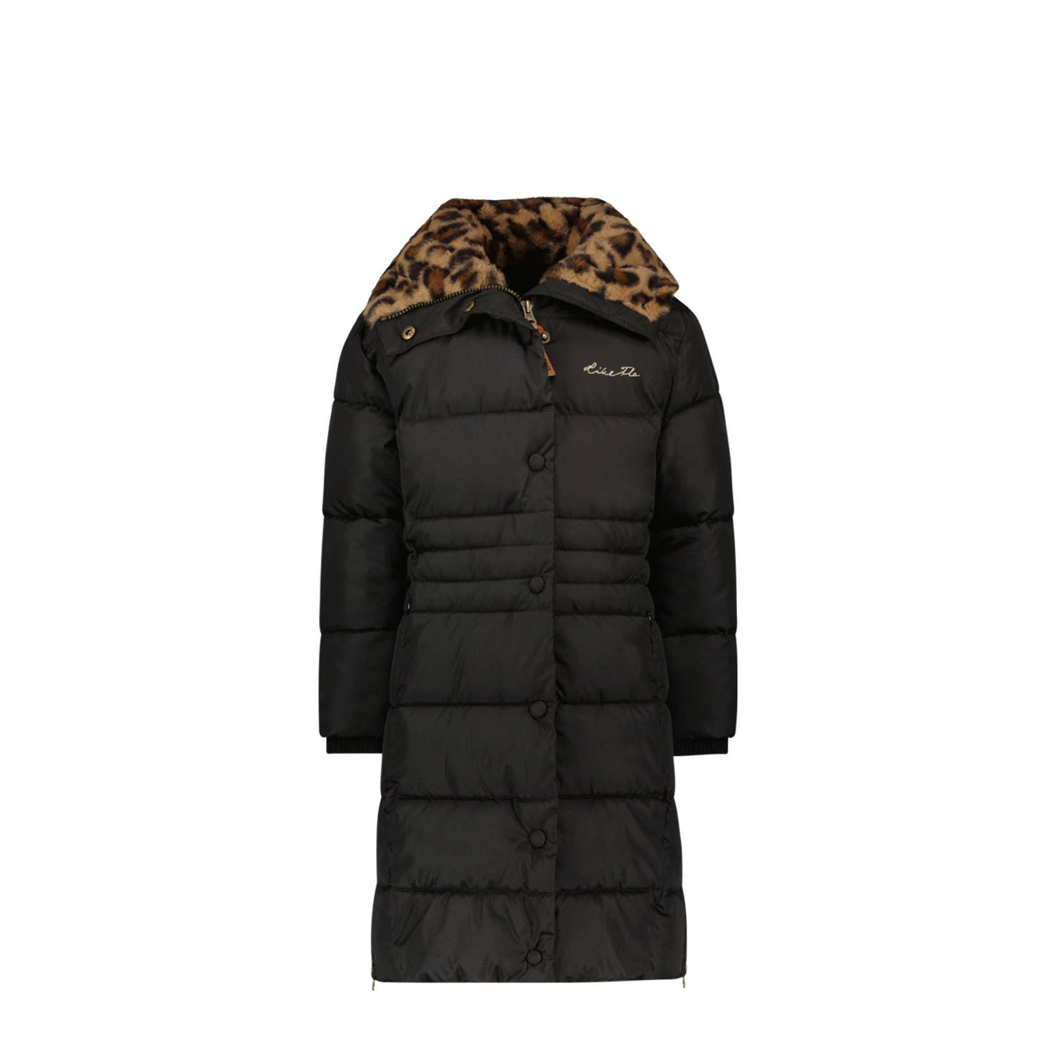 Like Flo quilted gewatteerde winterjas Abby antraciet Grijs Meisjes Polyester Capuchon 158 164