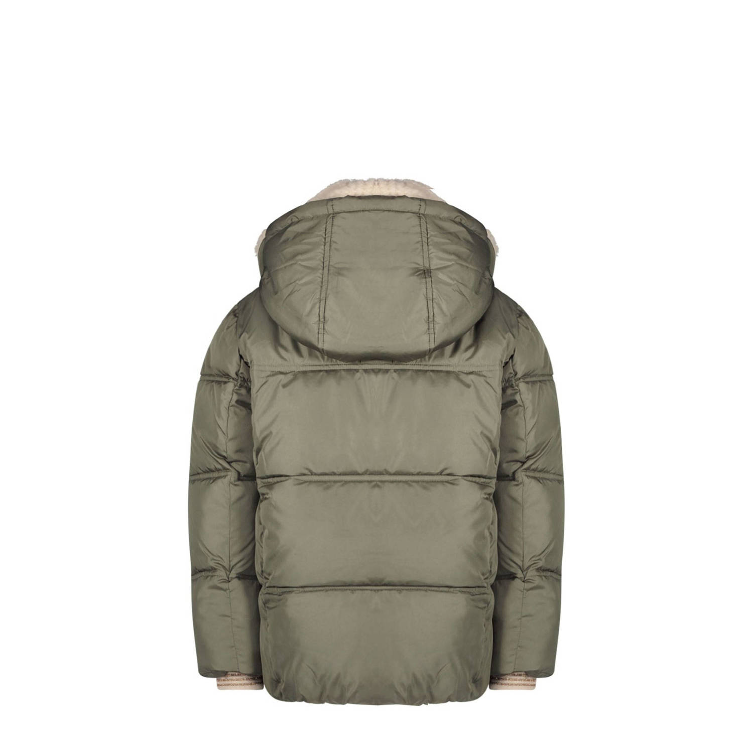 Like Flo quilted gewatteerde winterjas Amaya armygroen beige