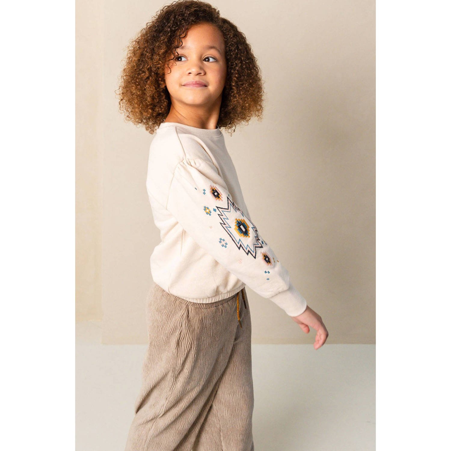 Like Flo straight fit broek Fieke taupe