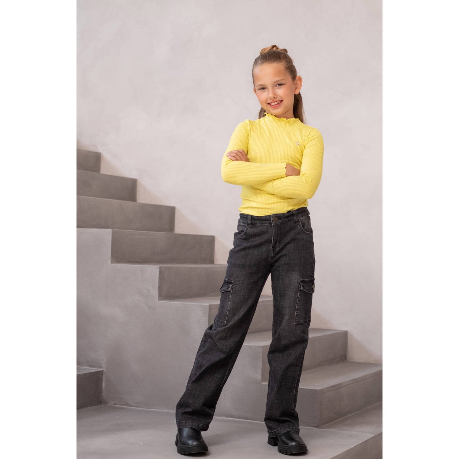 Like Flo straight leg jeans Fienne black denim