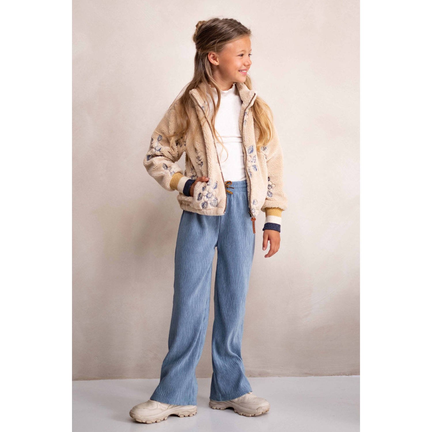 Like Flo straight fit broek Fieke lichtblauw