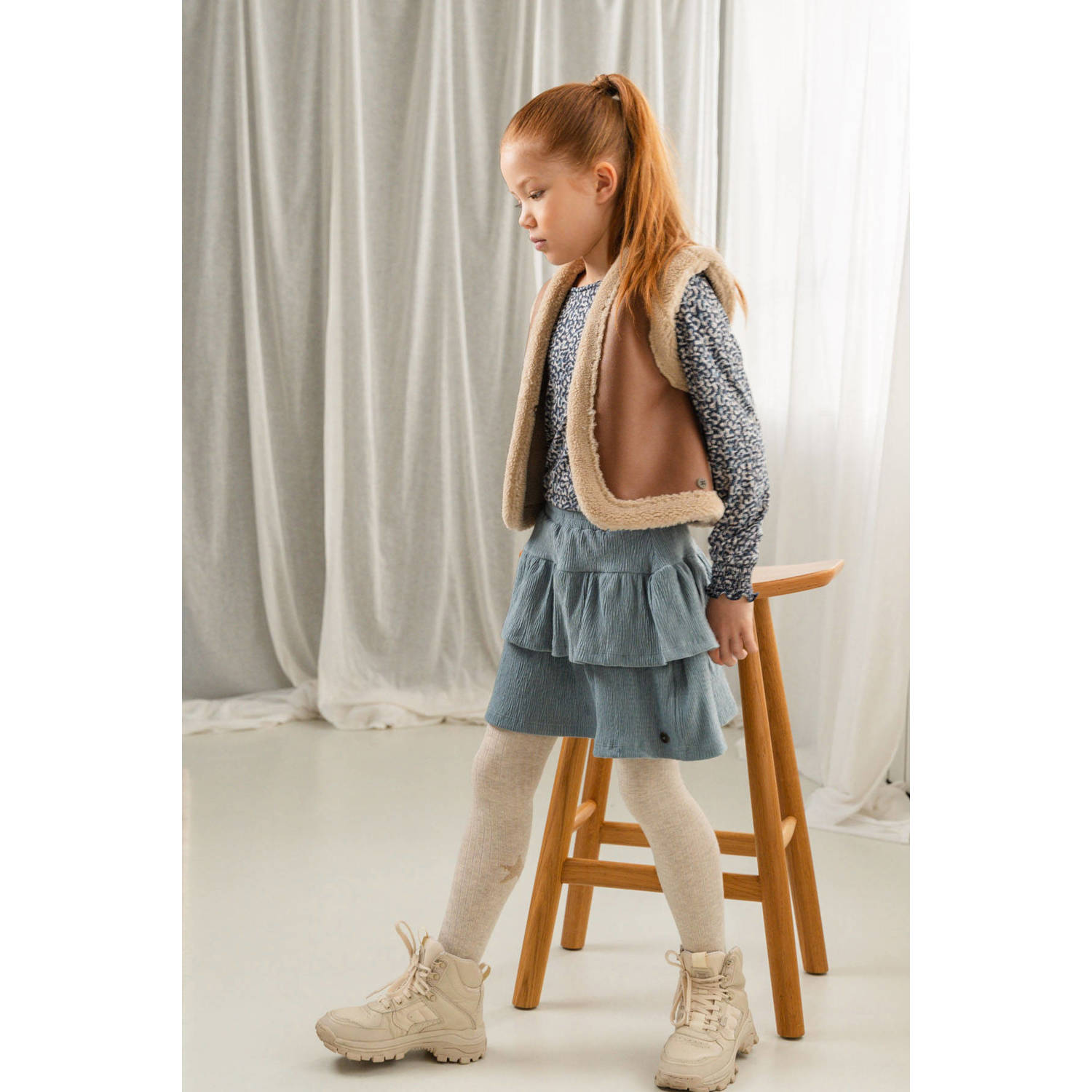 Like Flo midi rok blauw