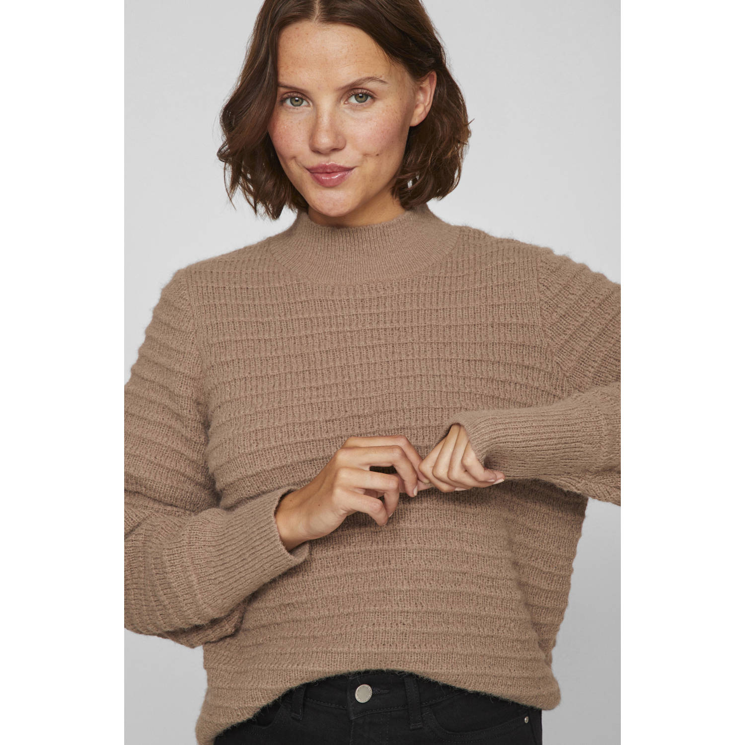 Vila Gebreide pullover met opstaande kraag model 'TERRA'