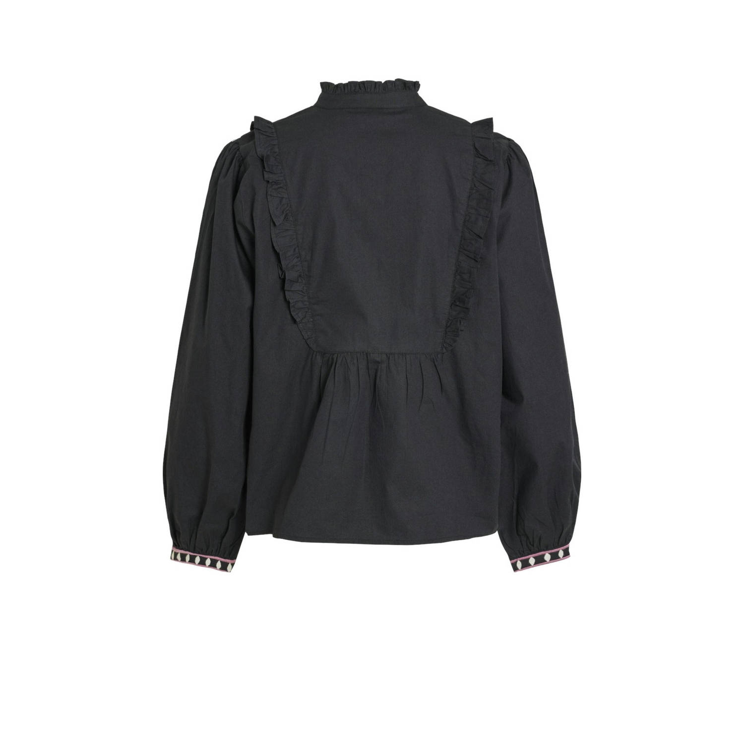 VILA blousetop VIJANNIE zwart roze groen