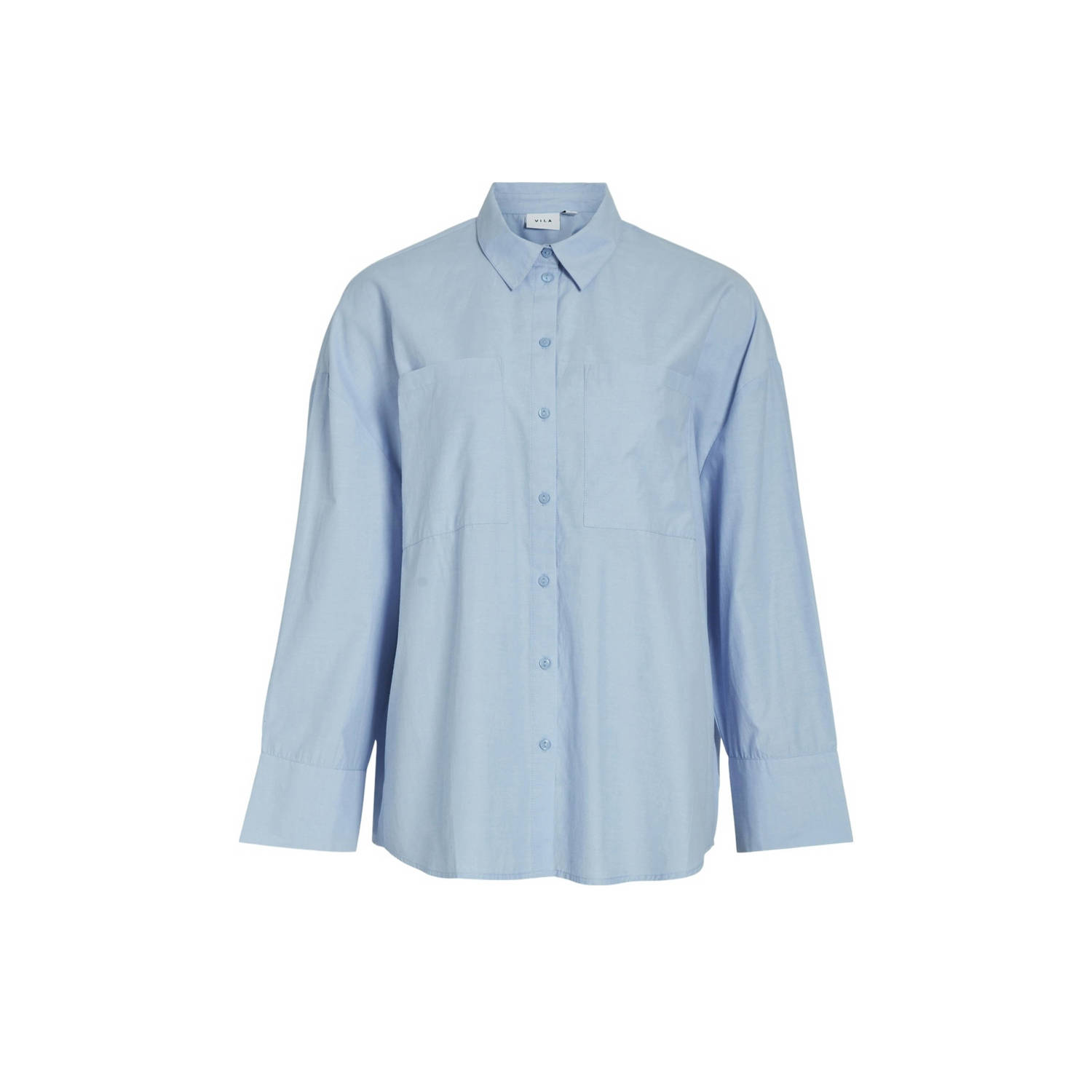 VILA blouse VIFINE lichtblauw