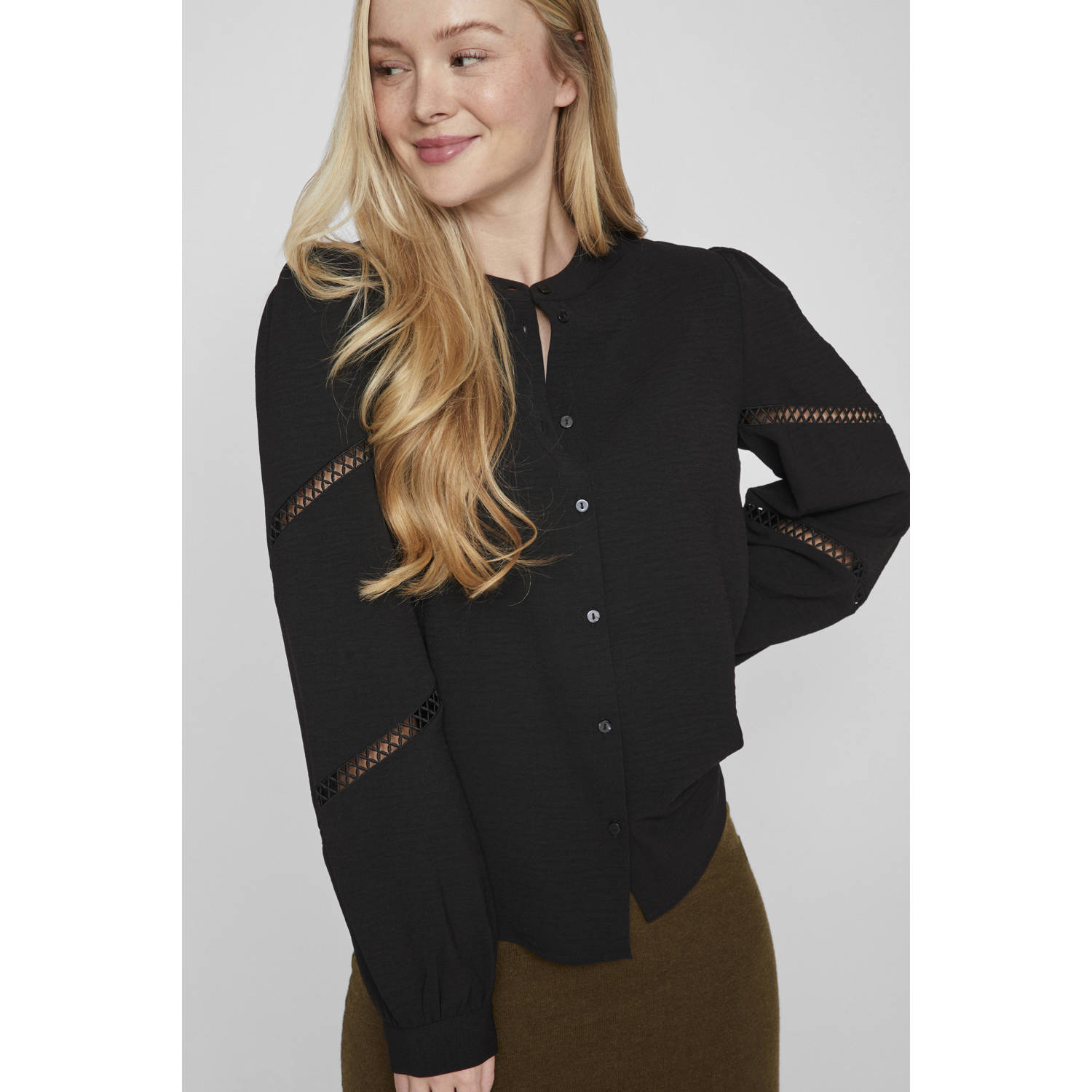 VILA blouse VIJACKIE zwart