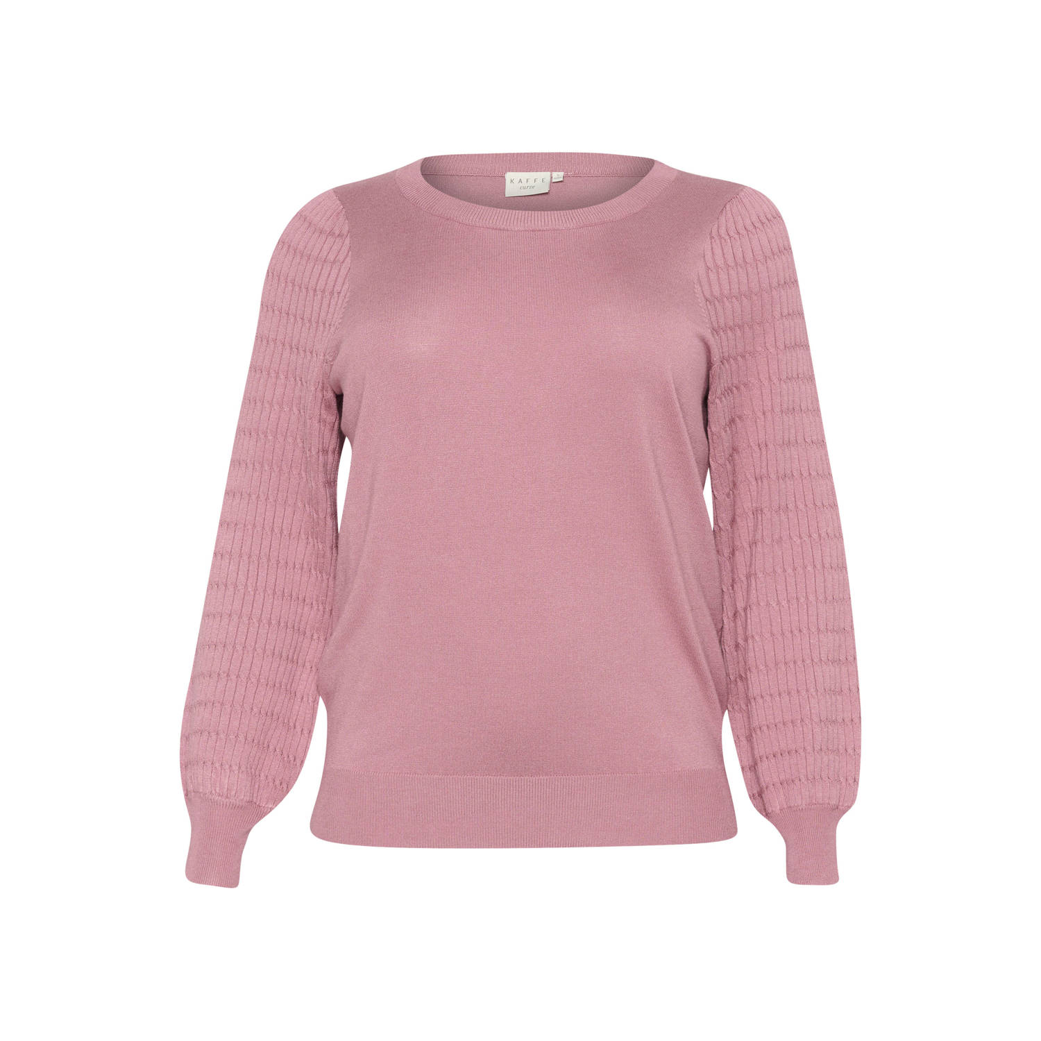 Kaffe Curve Roze Gebreide Trui met Pofmouwen Pink Dames