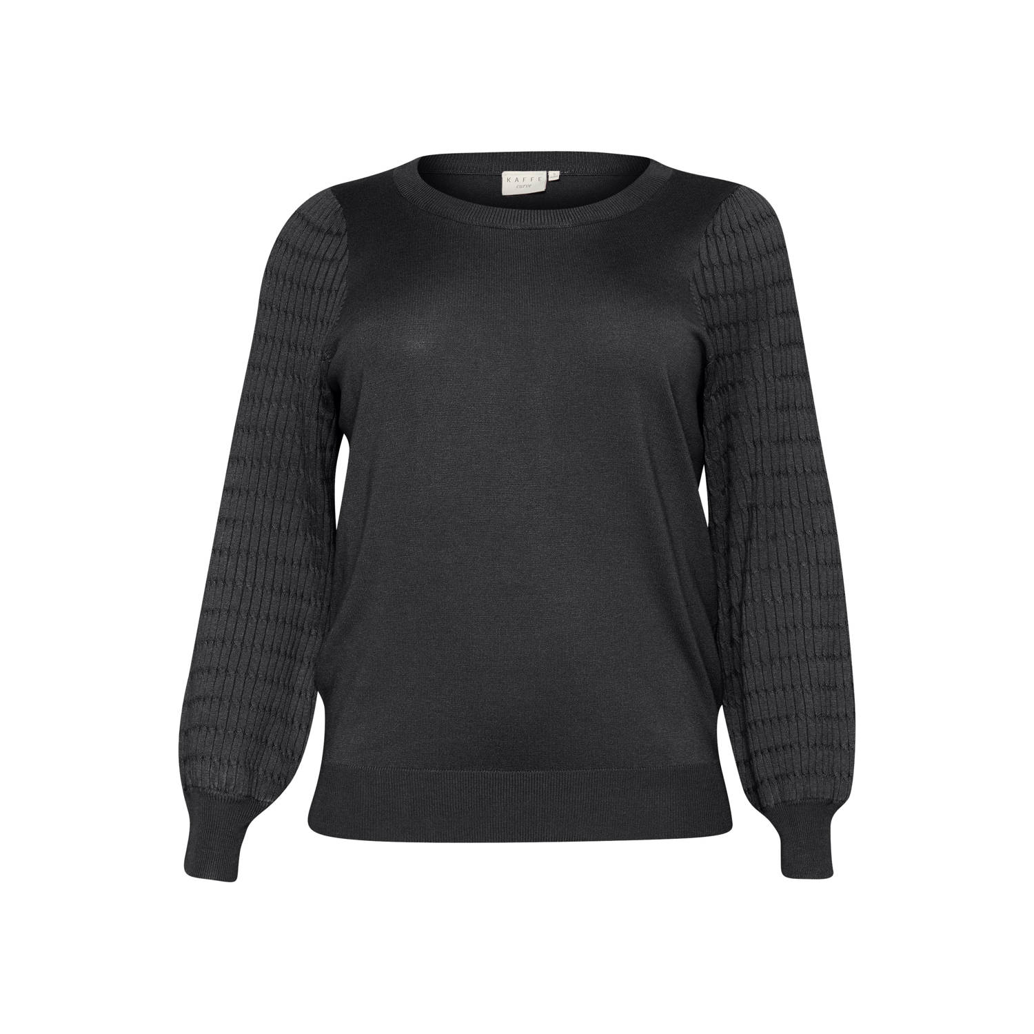 Kaffe Curve Zwart Oester Gebreide Trui Pullover Gray Dames