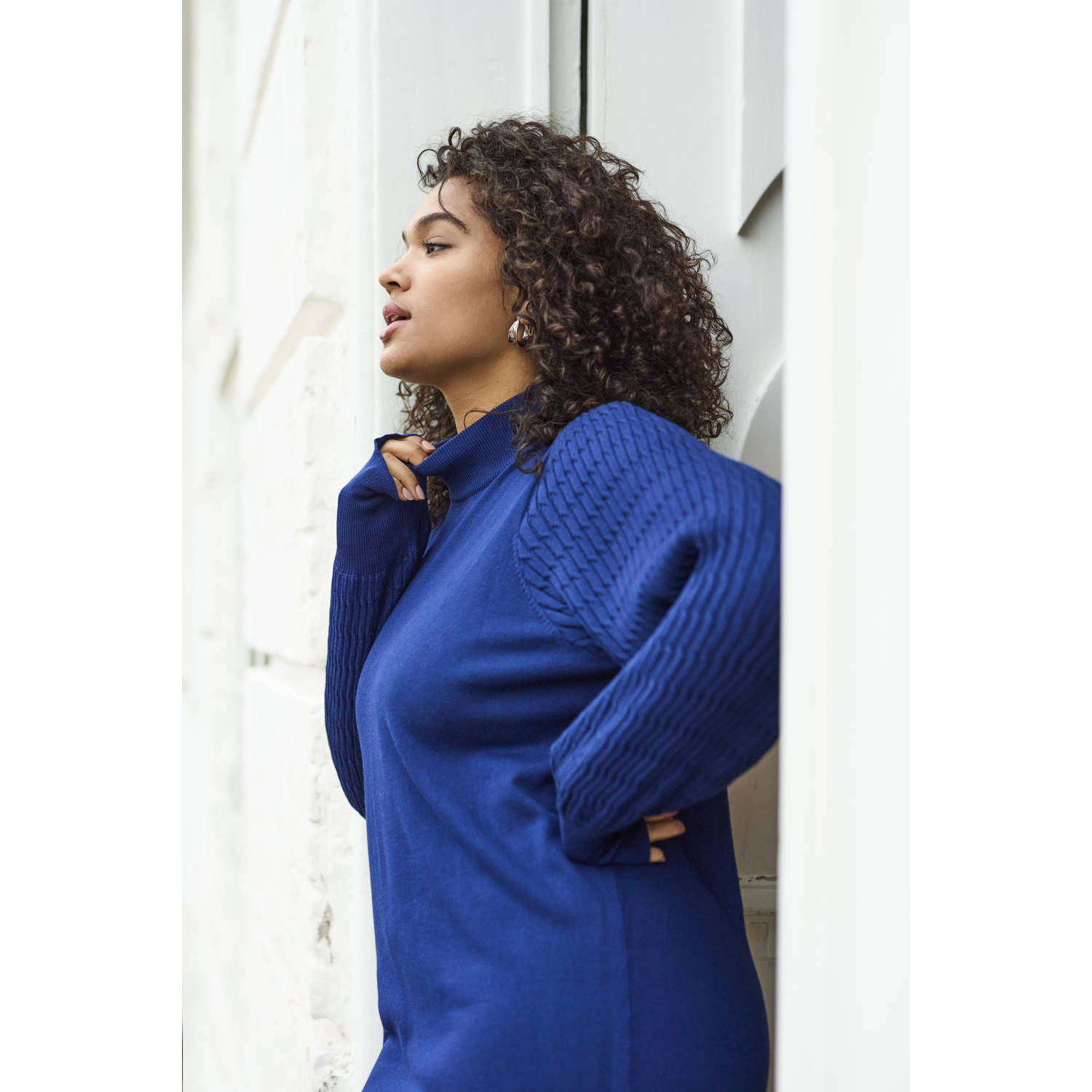 Kaffe Curve gebreide jurk KClini blauw