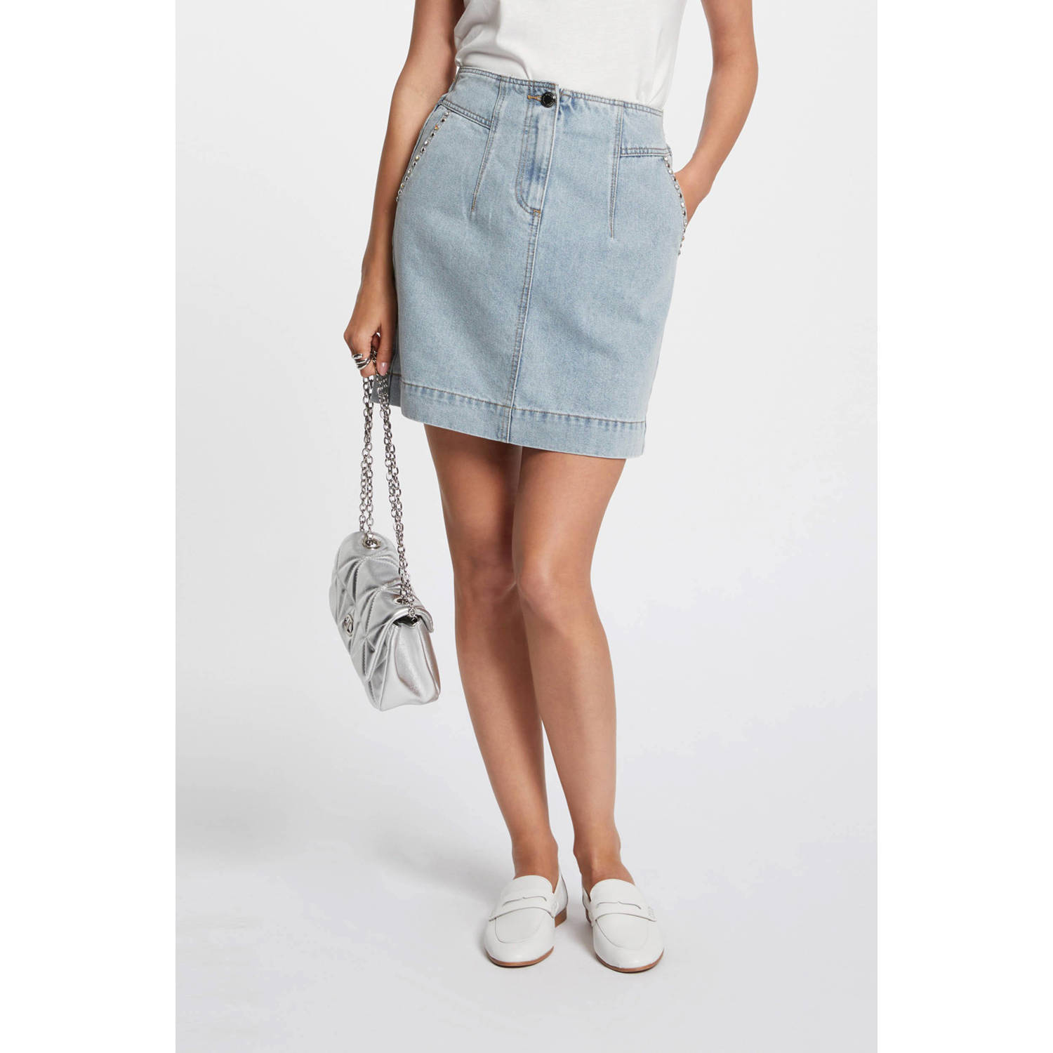 Morgan denim spijkerrok light blue denim