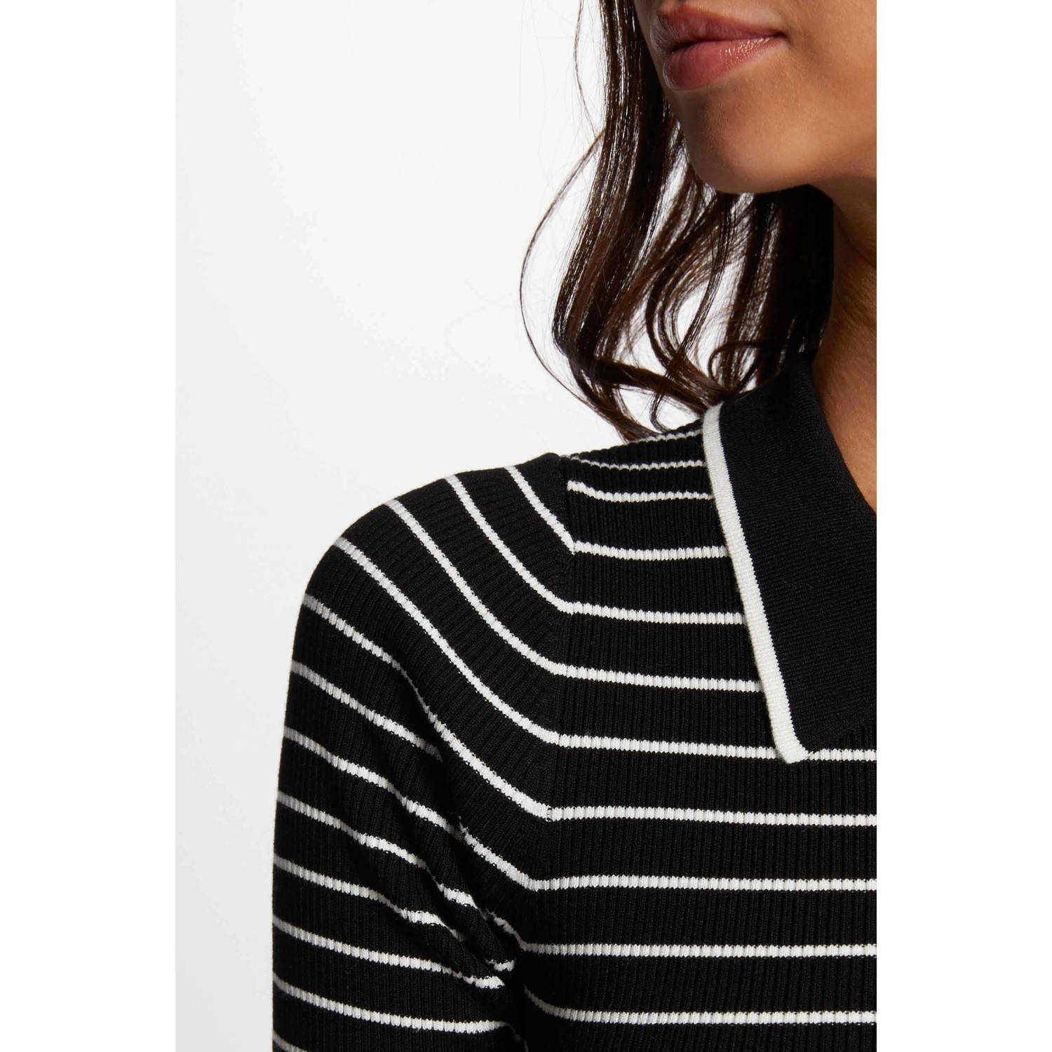 Morgan gestreepte jurk zwart wit