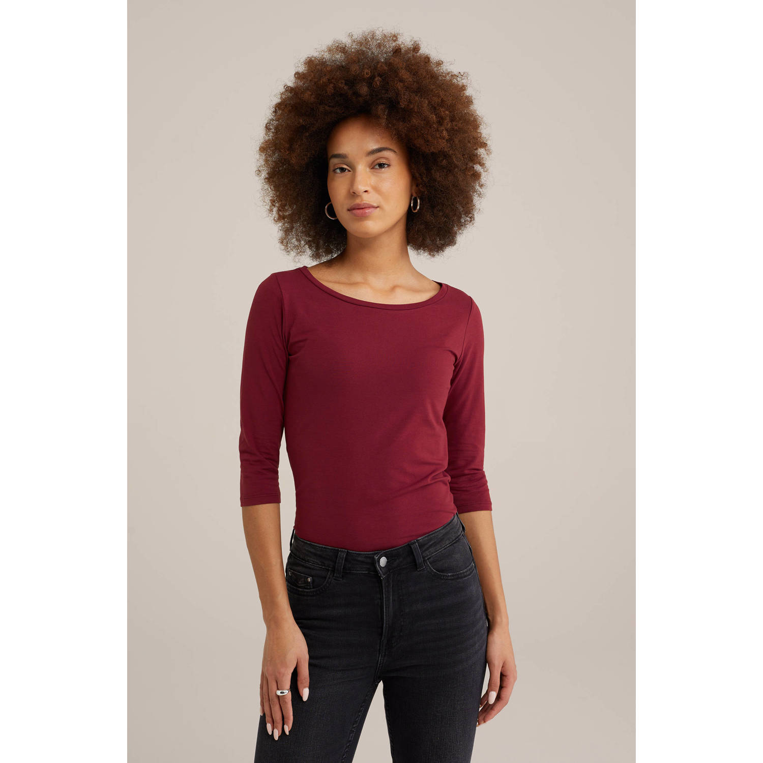 WE Fashion top donkerrood