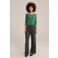 WE Fashion driekwarts mouw top donkergroen