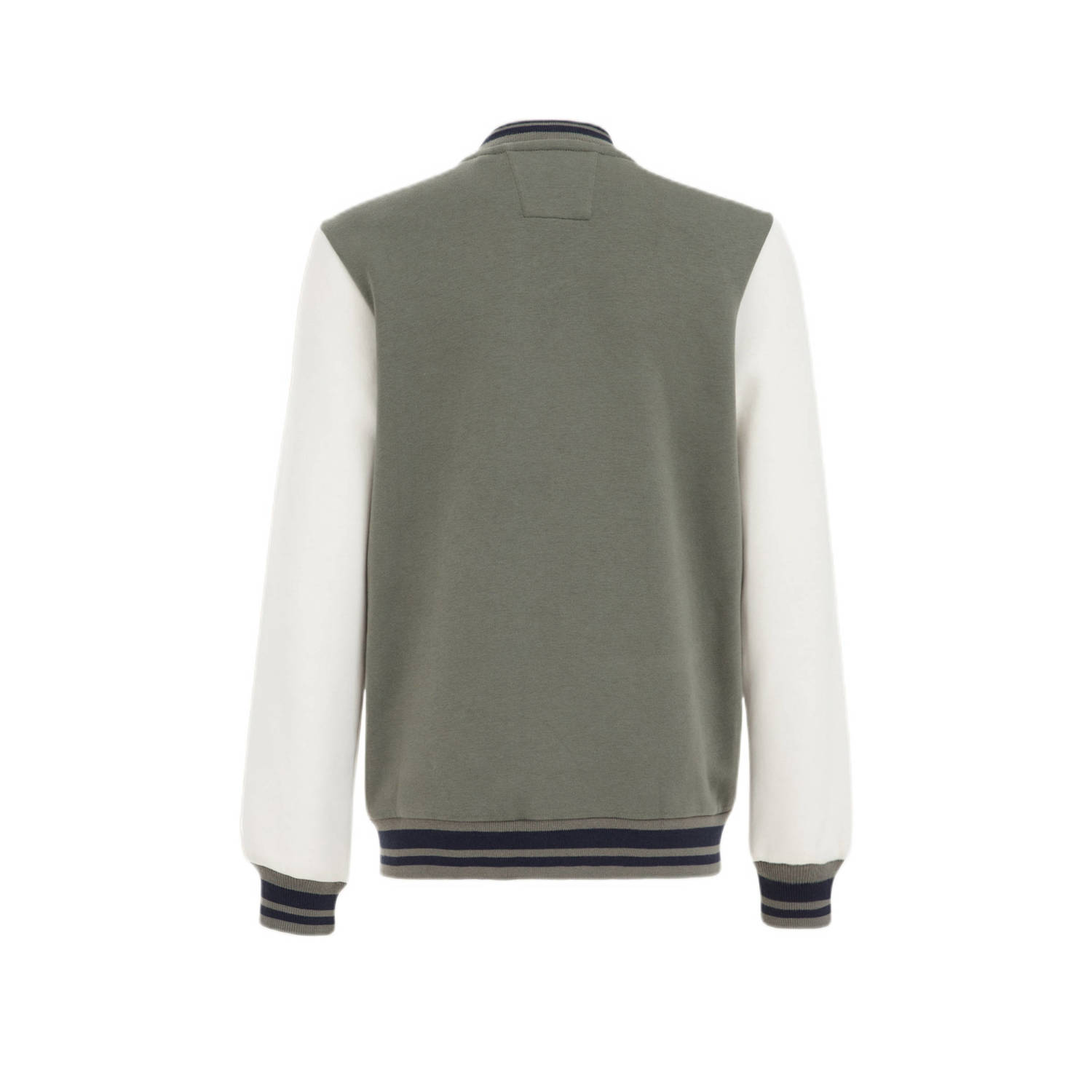 WE Fashion bomberjack olijfgroen wit