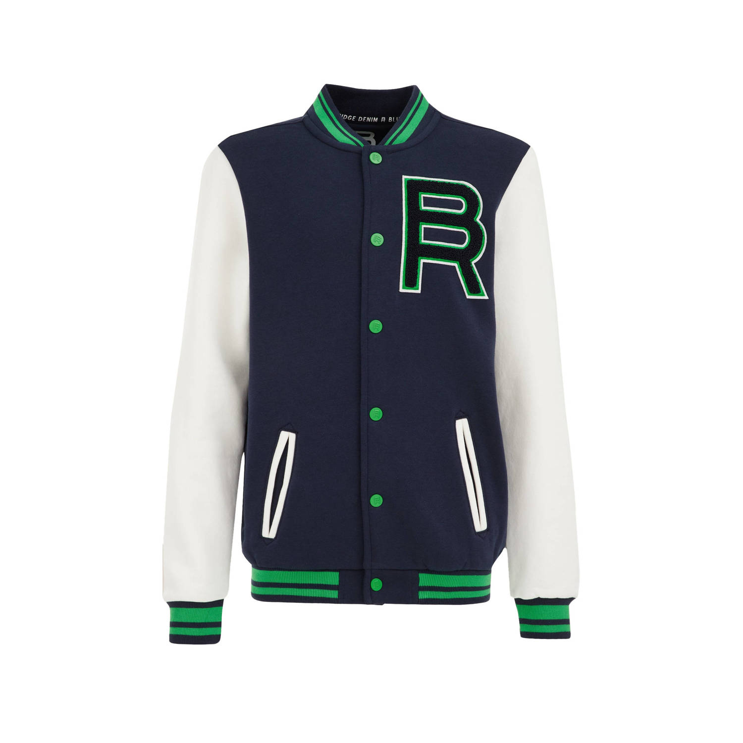 WE Fashion bomberjack blauw groen wit