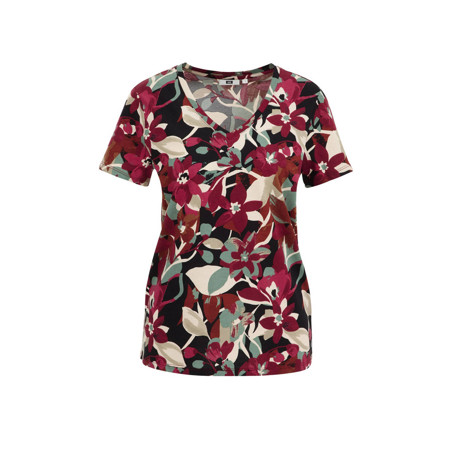 WE Fashion top met all over print rood zwart