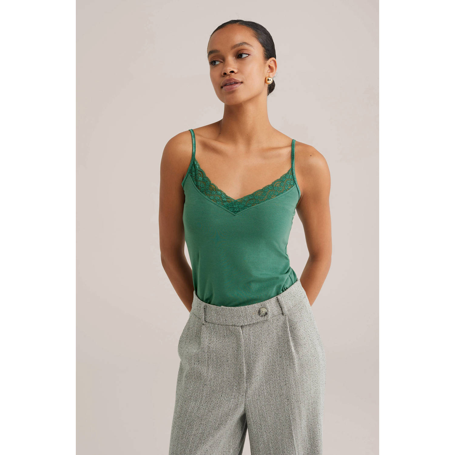 WE Fashion singlet groen
