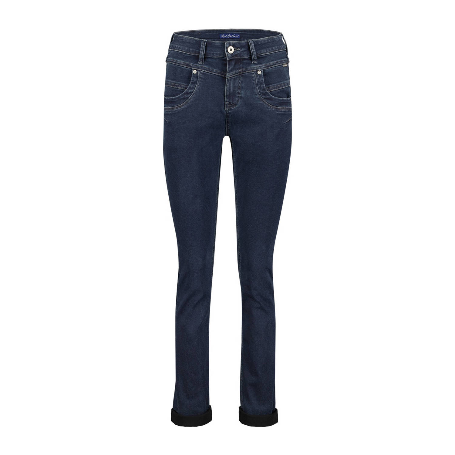 Red Button high waist regular jeans Relax ribjog dark blue denim