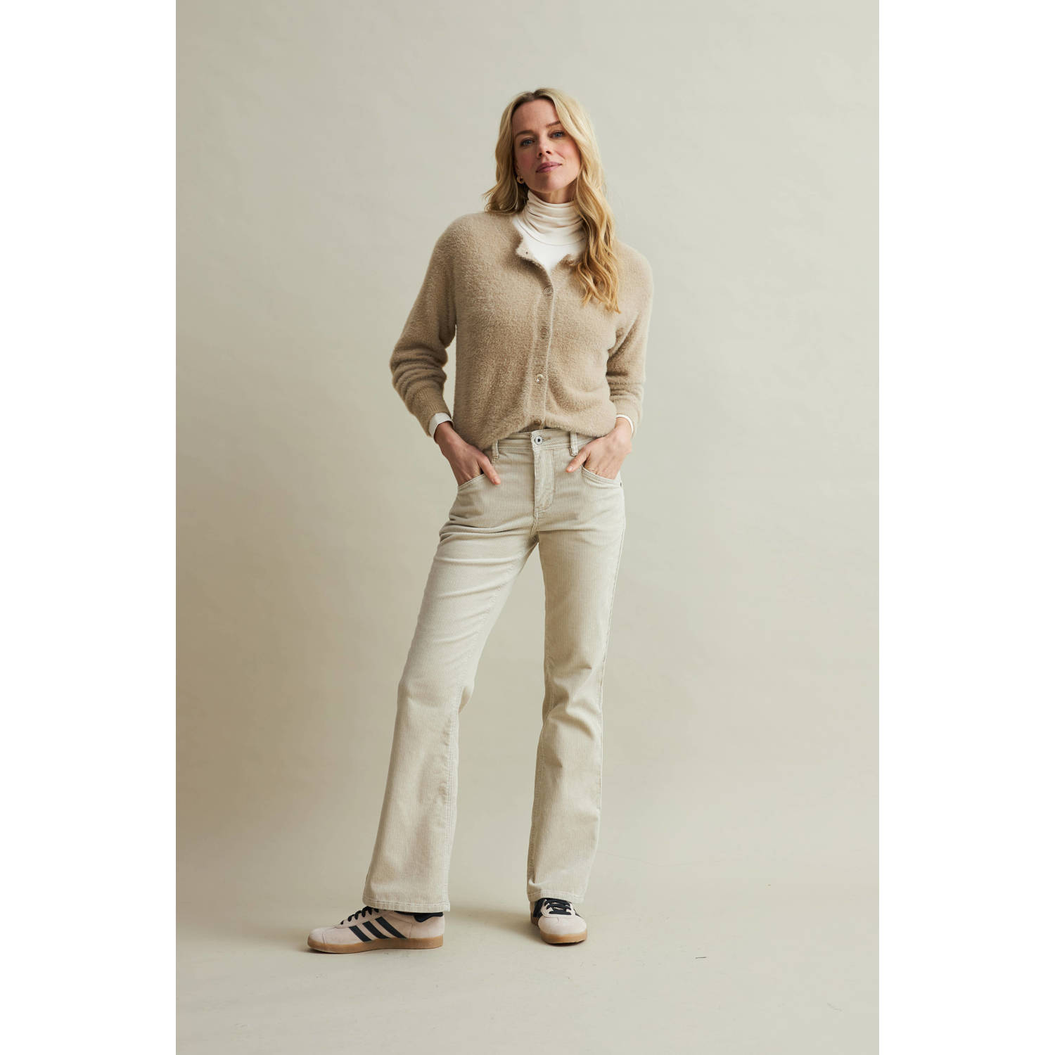 Red Button corduroy flared broek Bibette beige