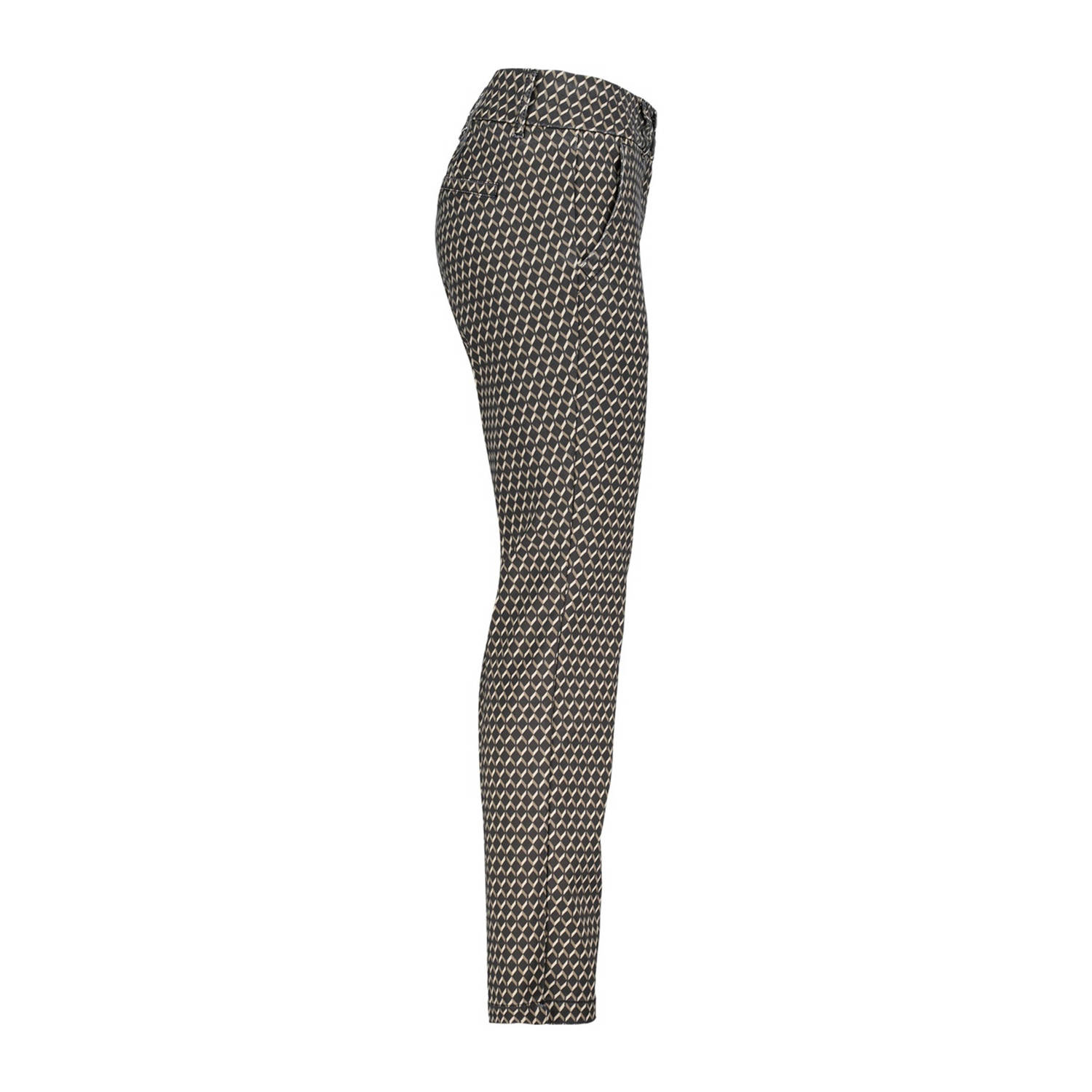 Red Button straight fit broek Diana met all over print zwart