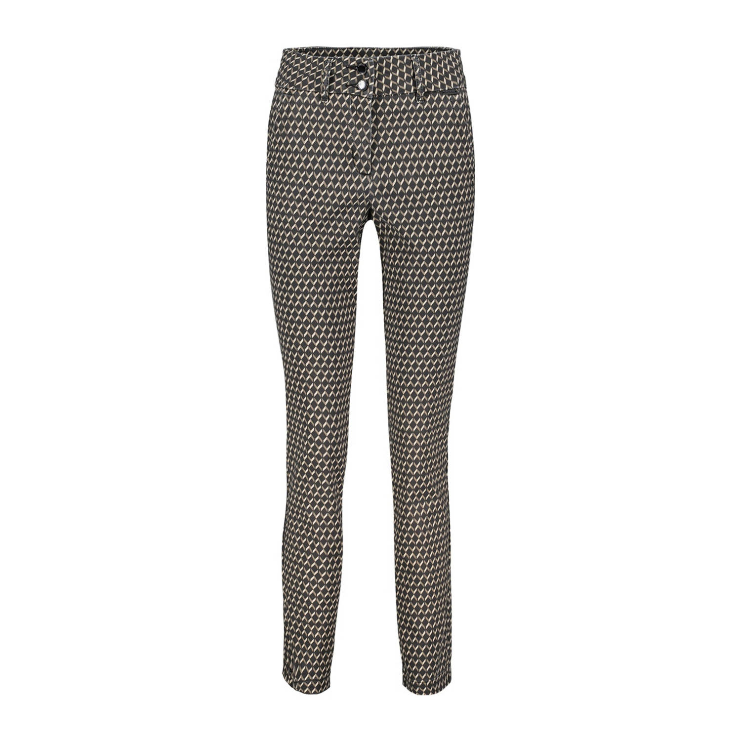 Red Button straight fit broek Diana met all over print zwart
