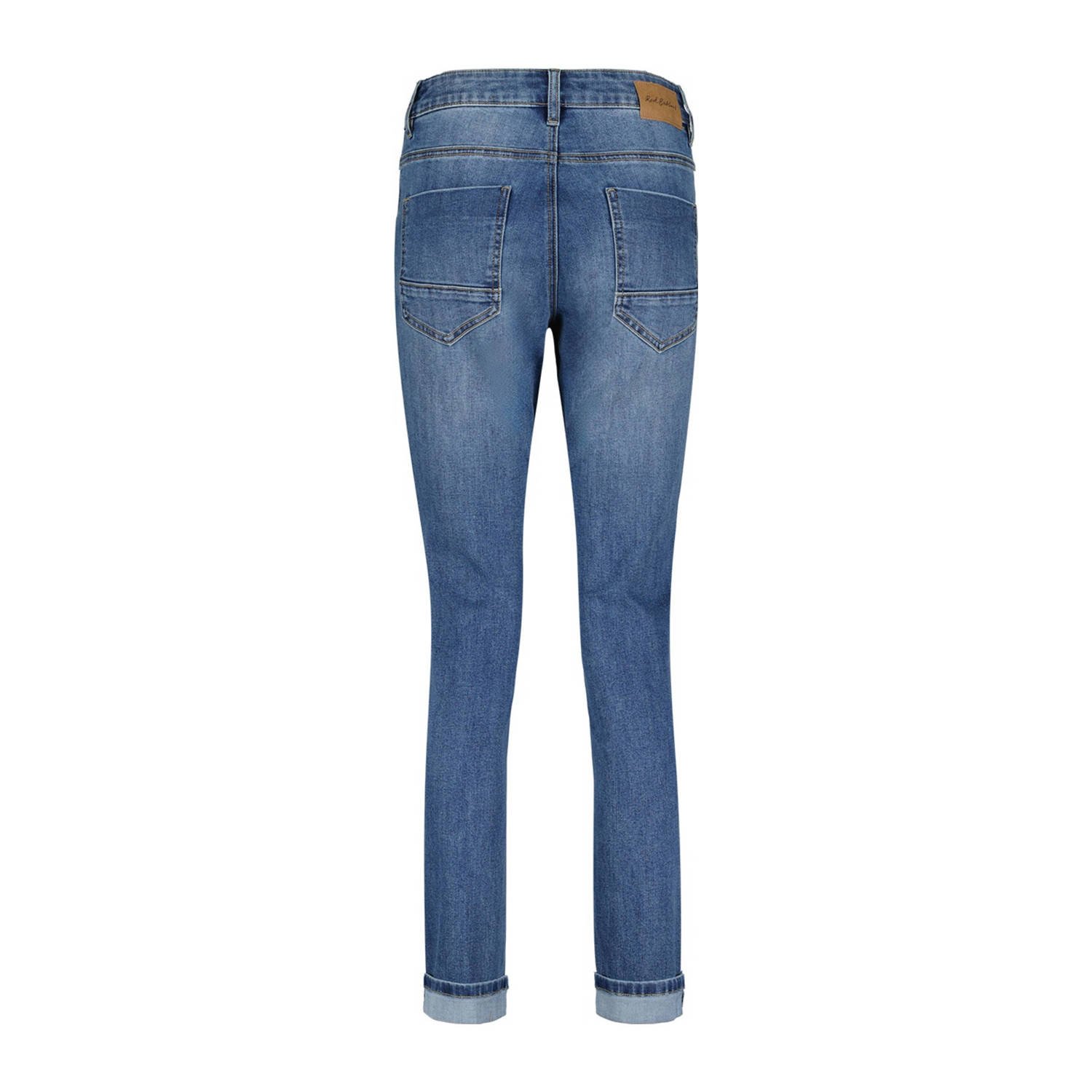 Red Button high waist regular jeans Sissy stone embroidery stonewashed