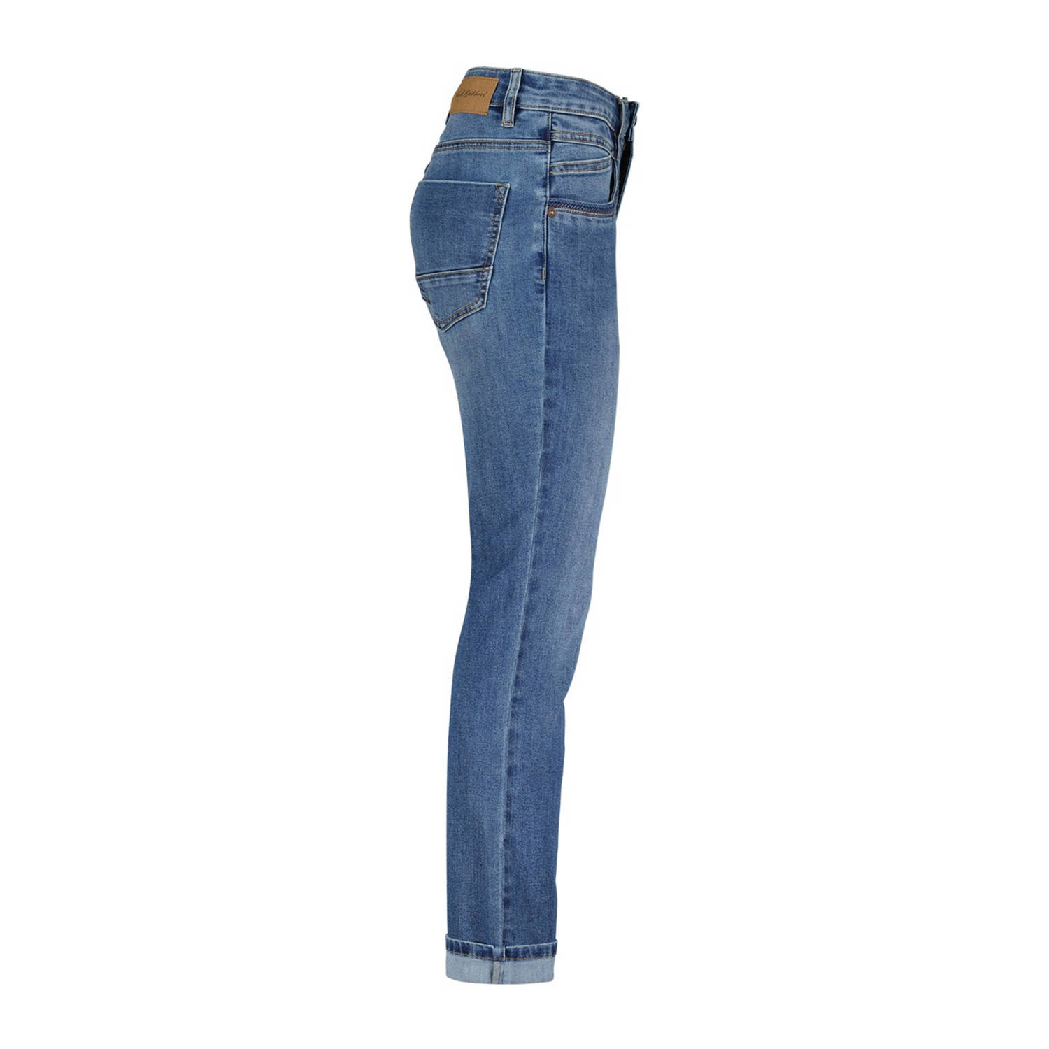 Red Button high waist regular jeans Sissy stone embroidery stonewashed