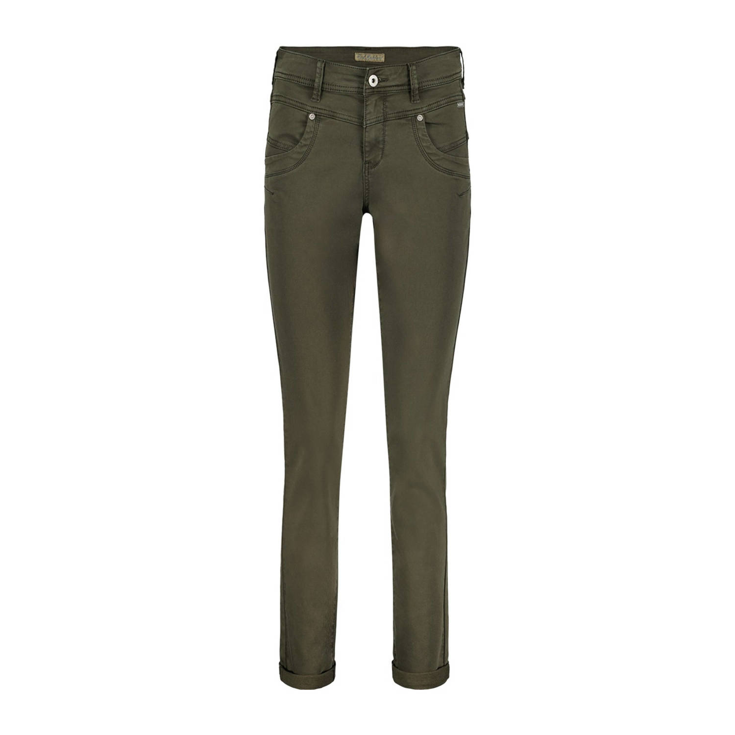 Red Button high waist regular fit broek Relax jog colour grijsbruin