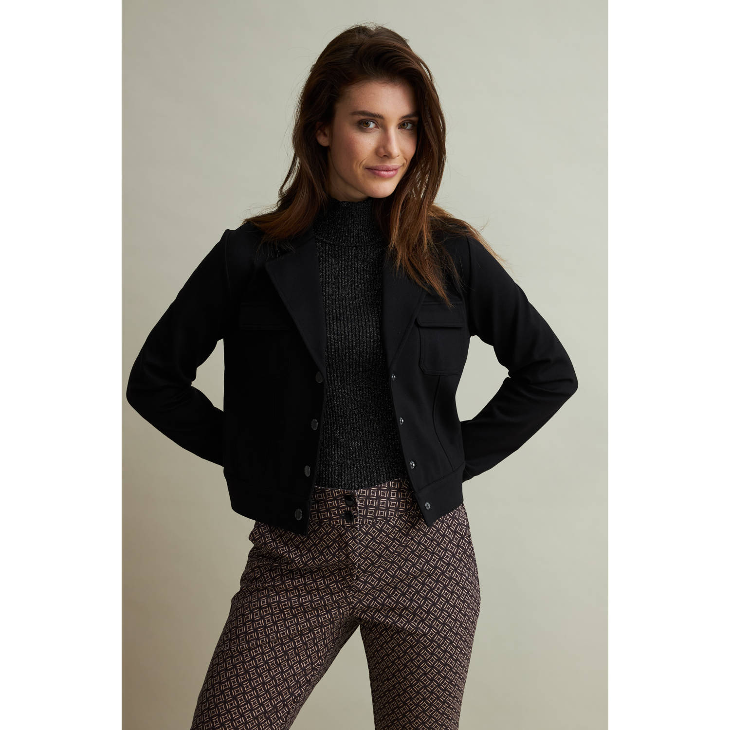Red Button rechtvallende blazer Jacket punta zwart