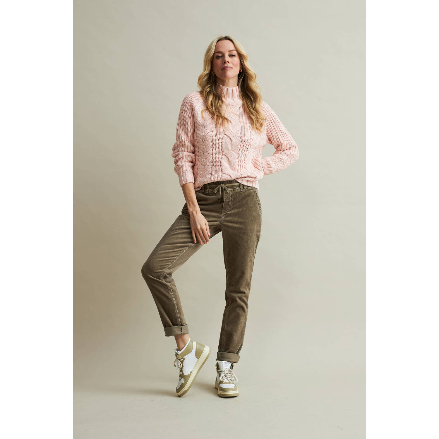 Red Button corduroy regular fit broek Tessy corduroy bruin