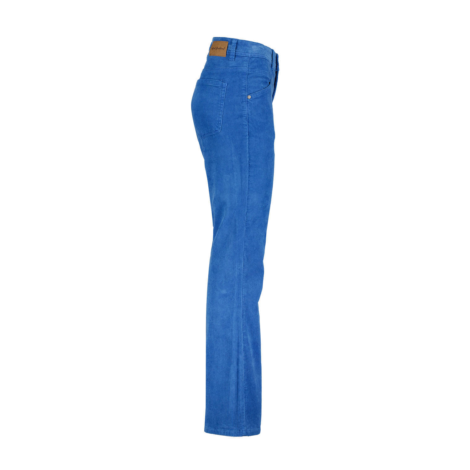 Red Button corduroy high waist flared broek Bibette blauw