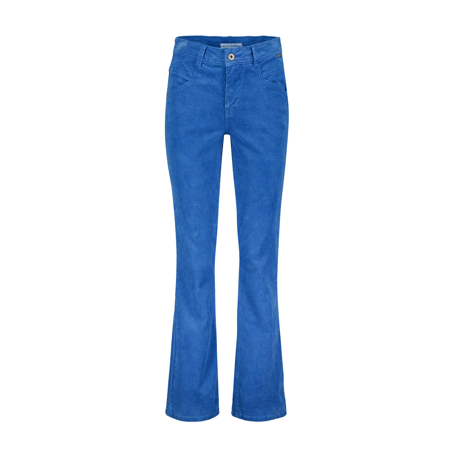 Red Button corduroy high waist flared broek Bibette blauw
