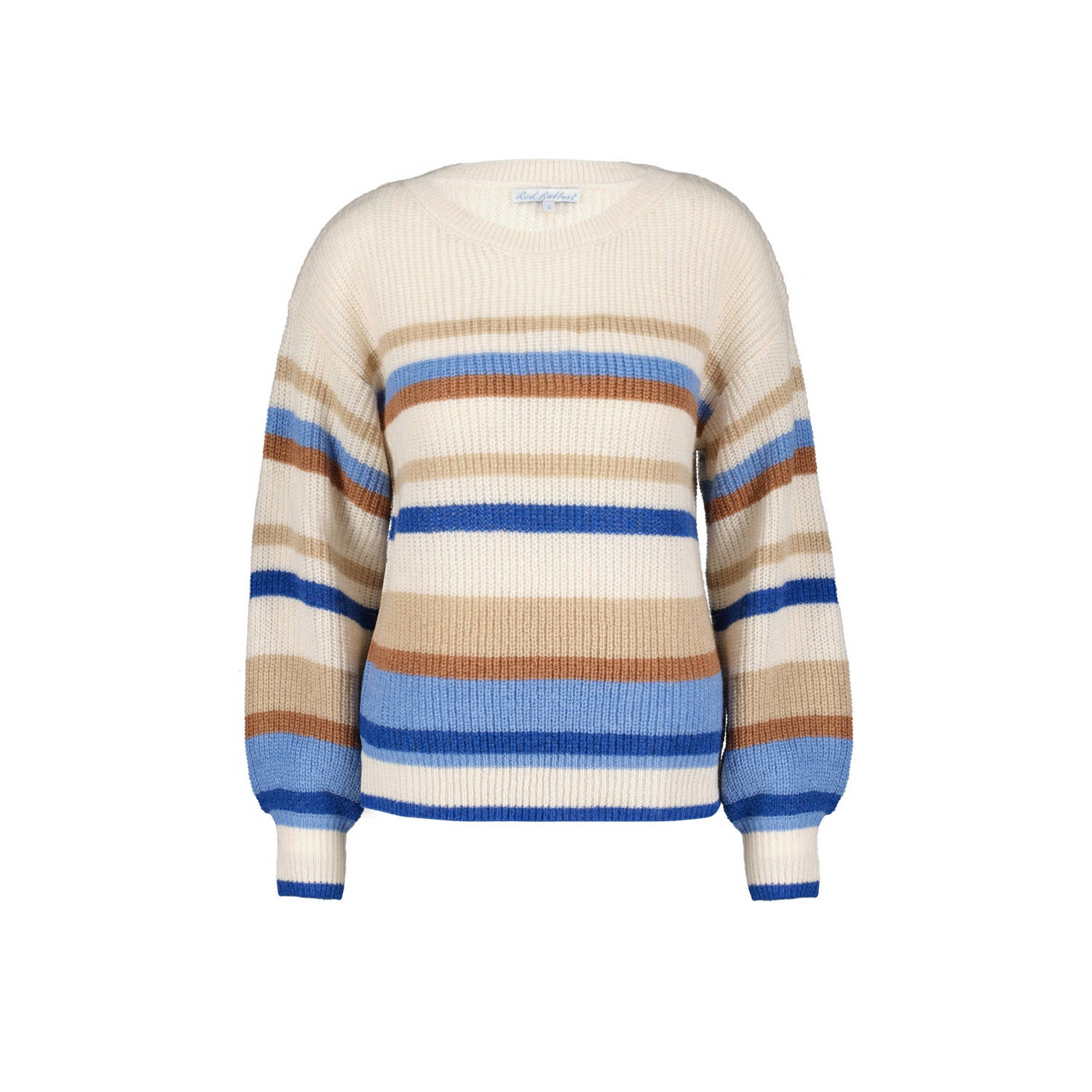 Red Button Gestreepte Gebreide Trui Blauw Blue Dames