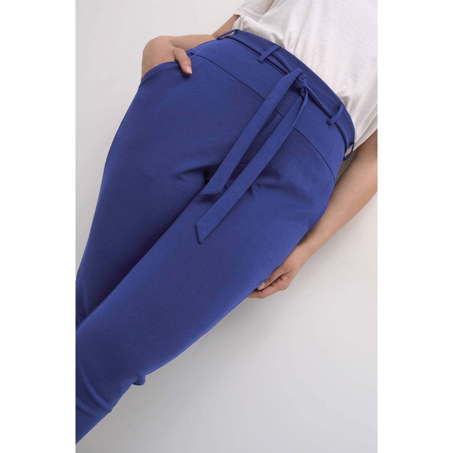 Kaffe Curve high waist regular fit broek blauw