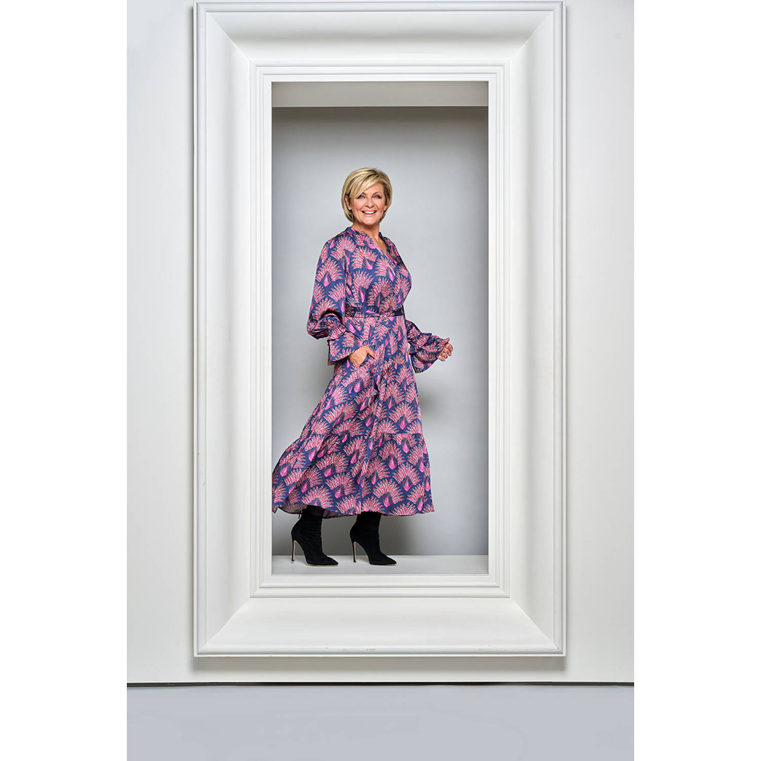 Mart Visser grafische jurk Caroline Tensen roze blauw