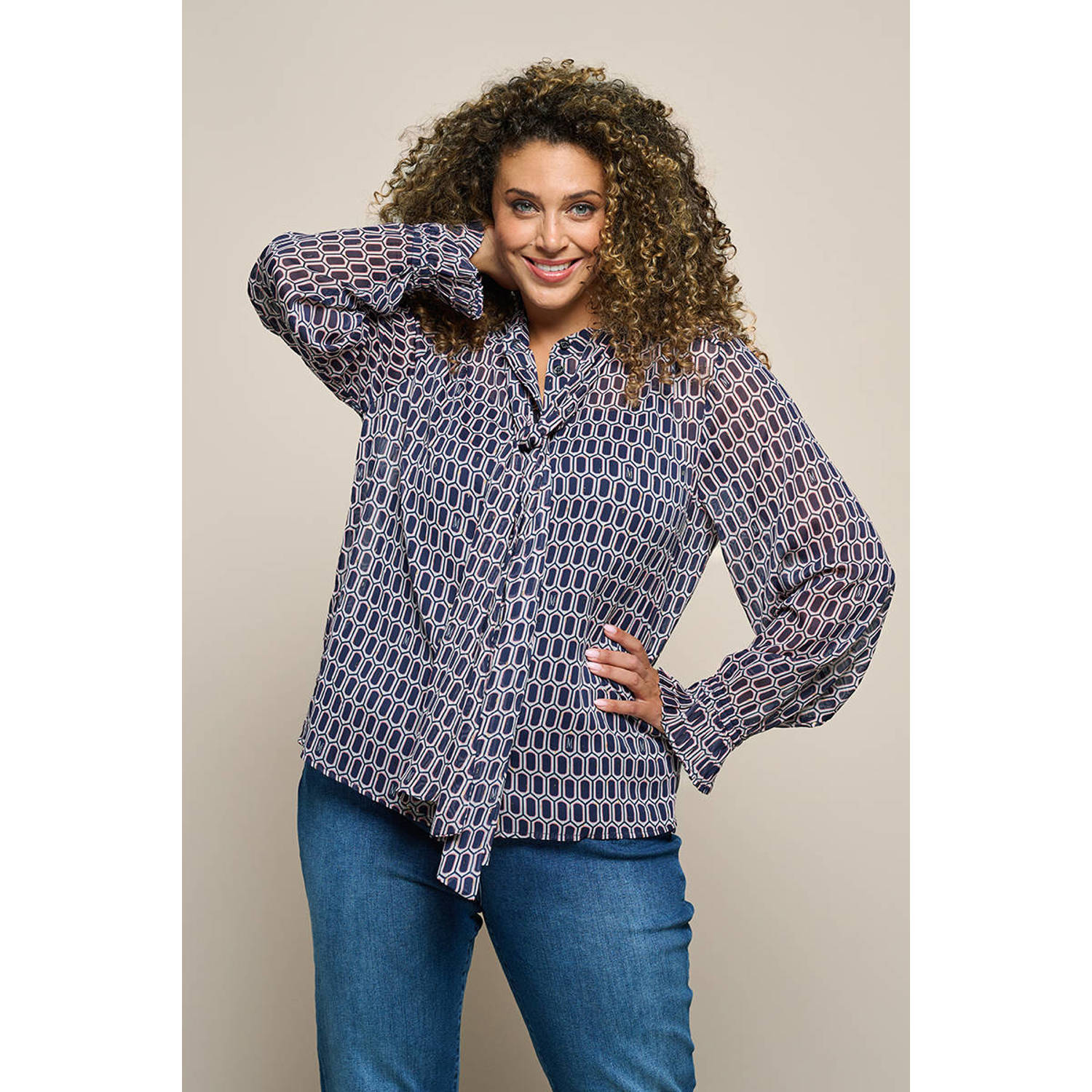 Mart Visser top Irina met all over print marine