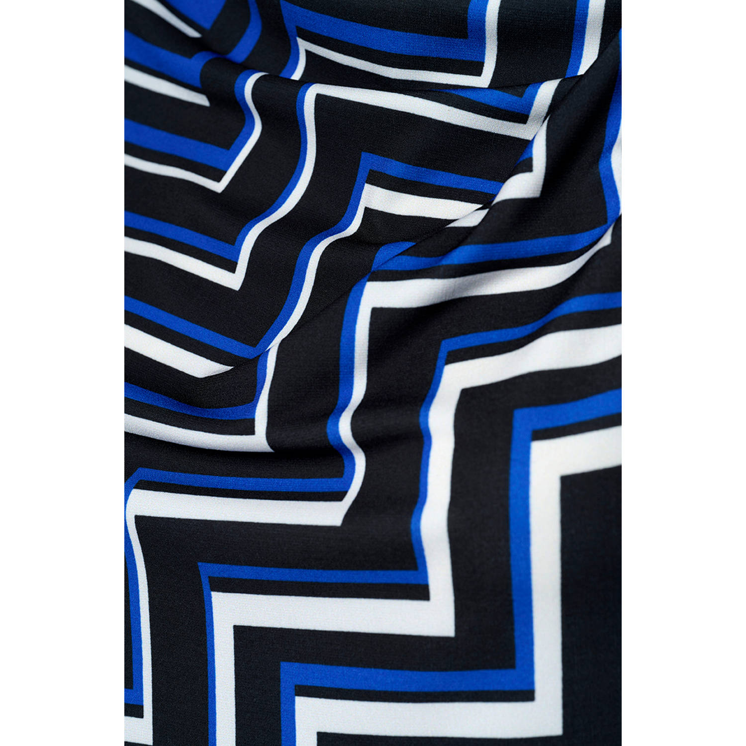 Mart Visser top Caitlin met grafische print blauw zwart