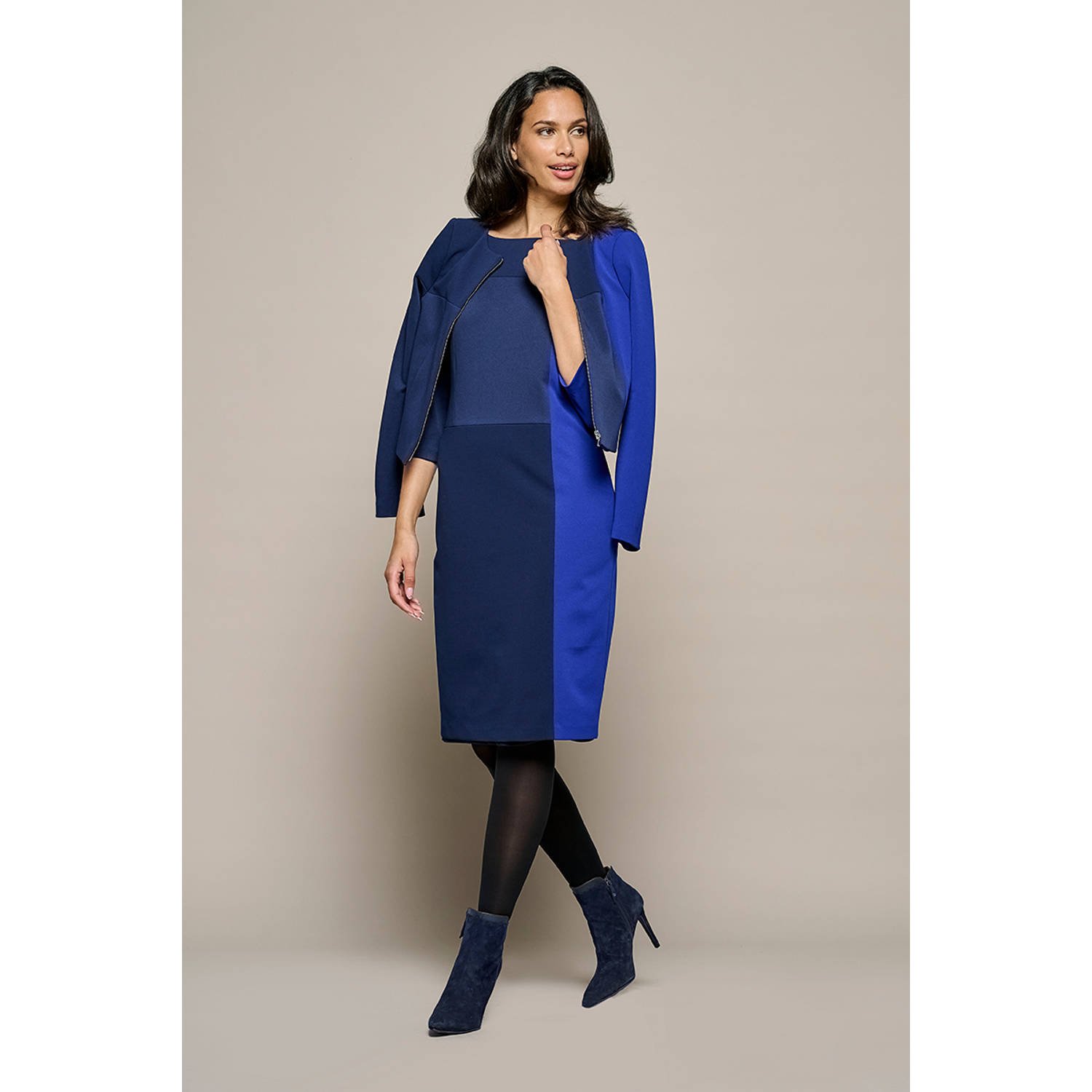 Mart Visser jurk Canehill blauw zwart