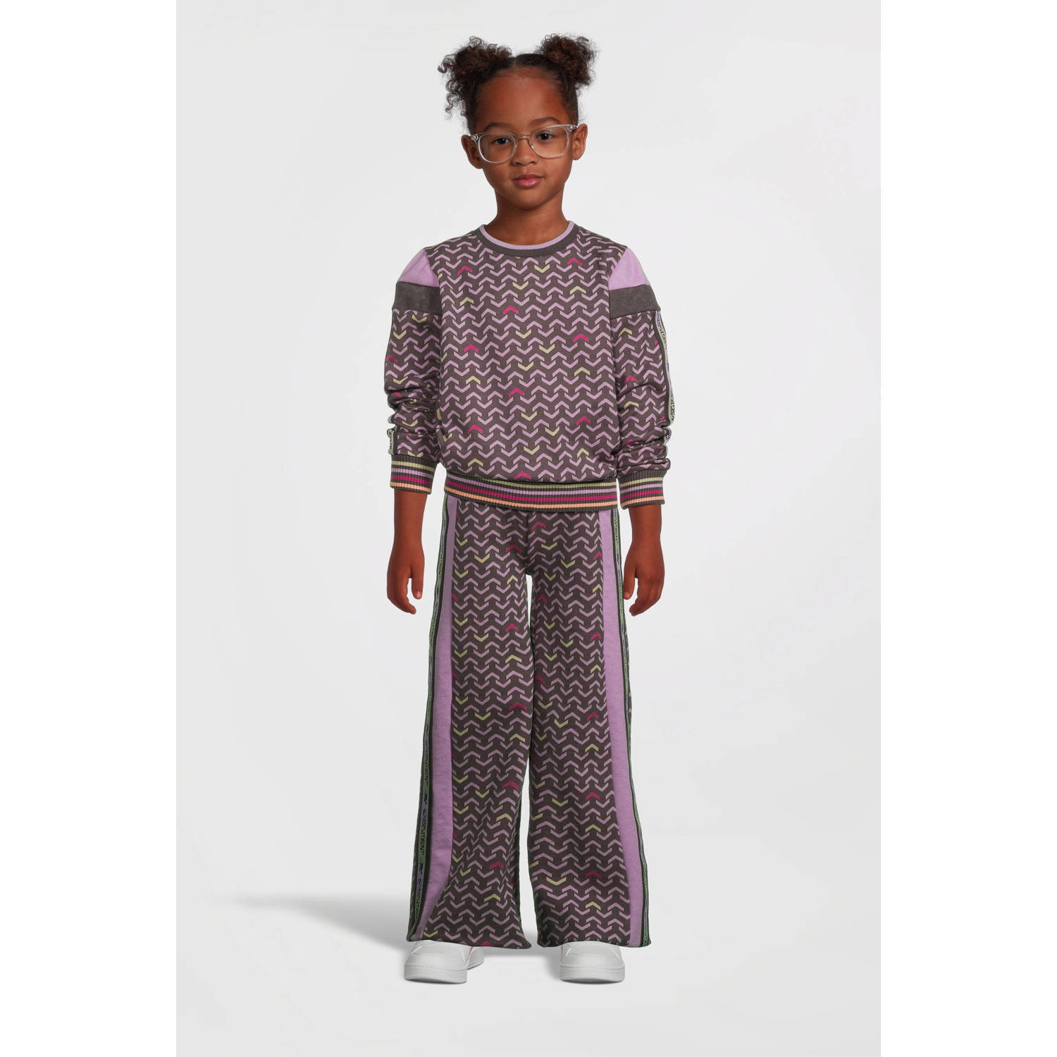 4PRESIDENT broek met all over print paars