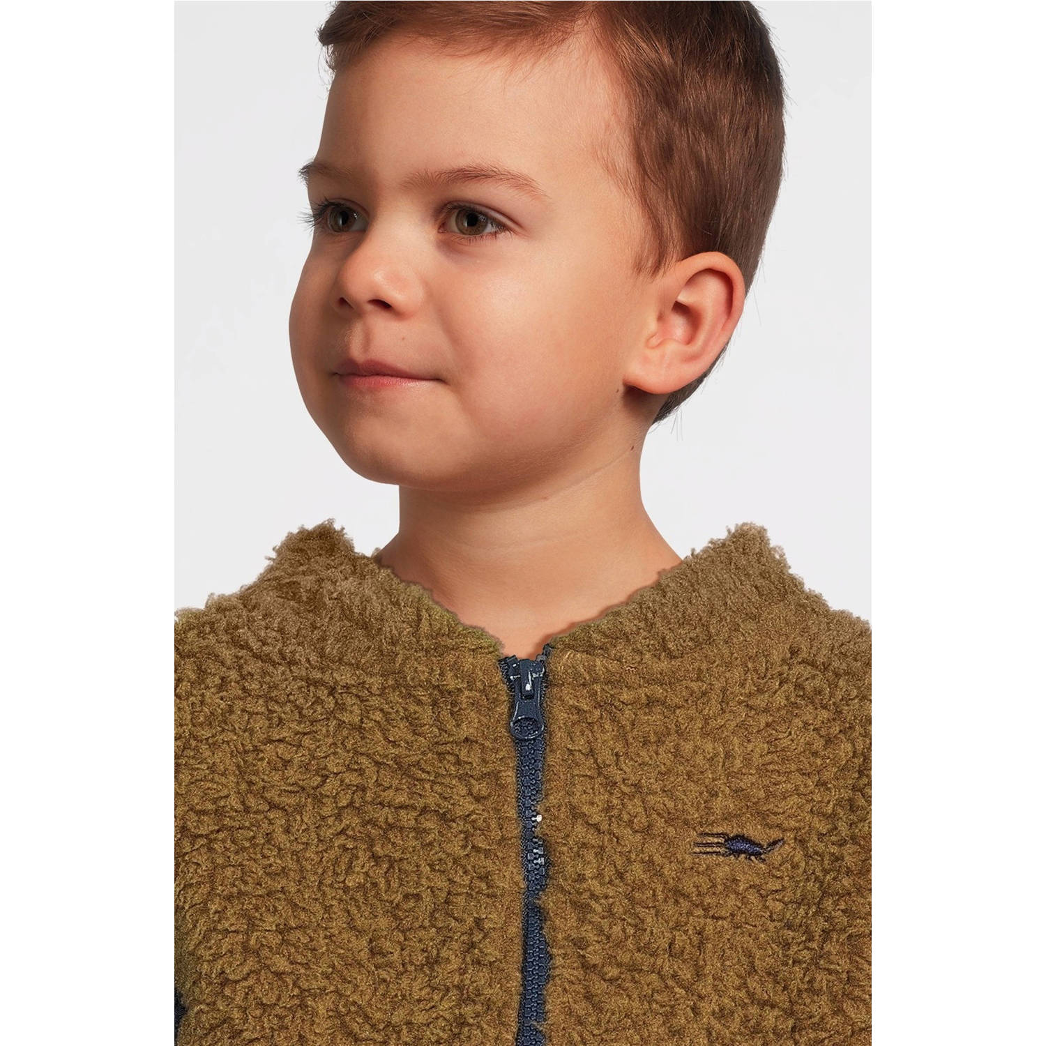 4PRESIDENT Rex teddy tussenjas bruin blauw