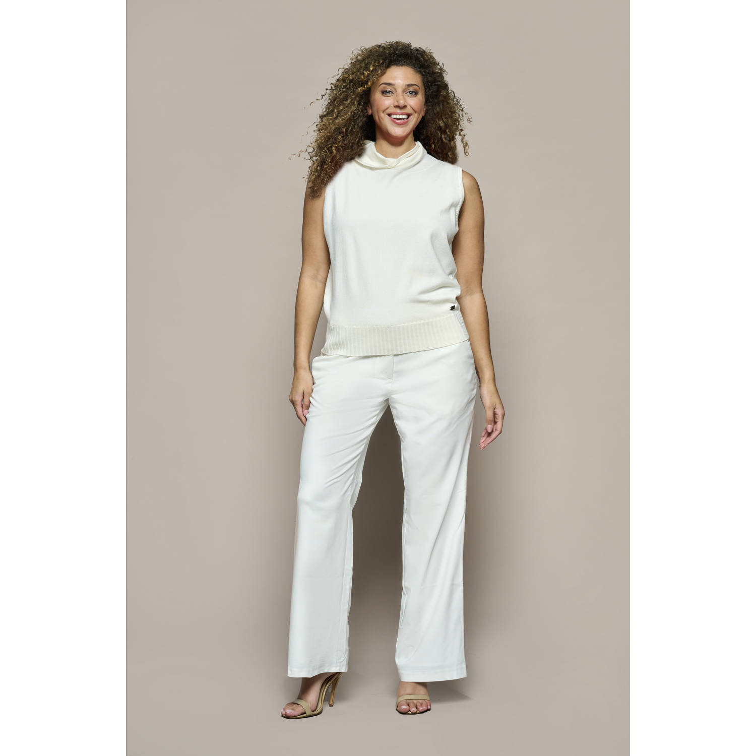 Mart Visser high waist straight fit broek Rosely ecru