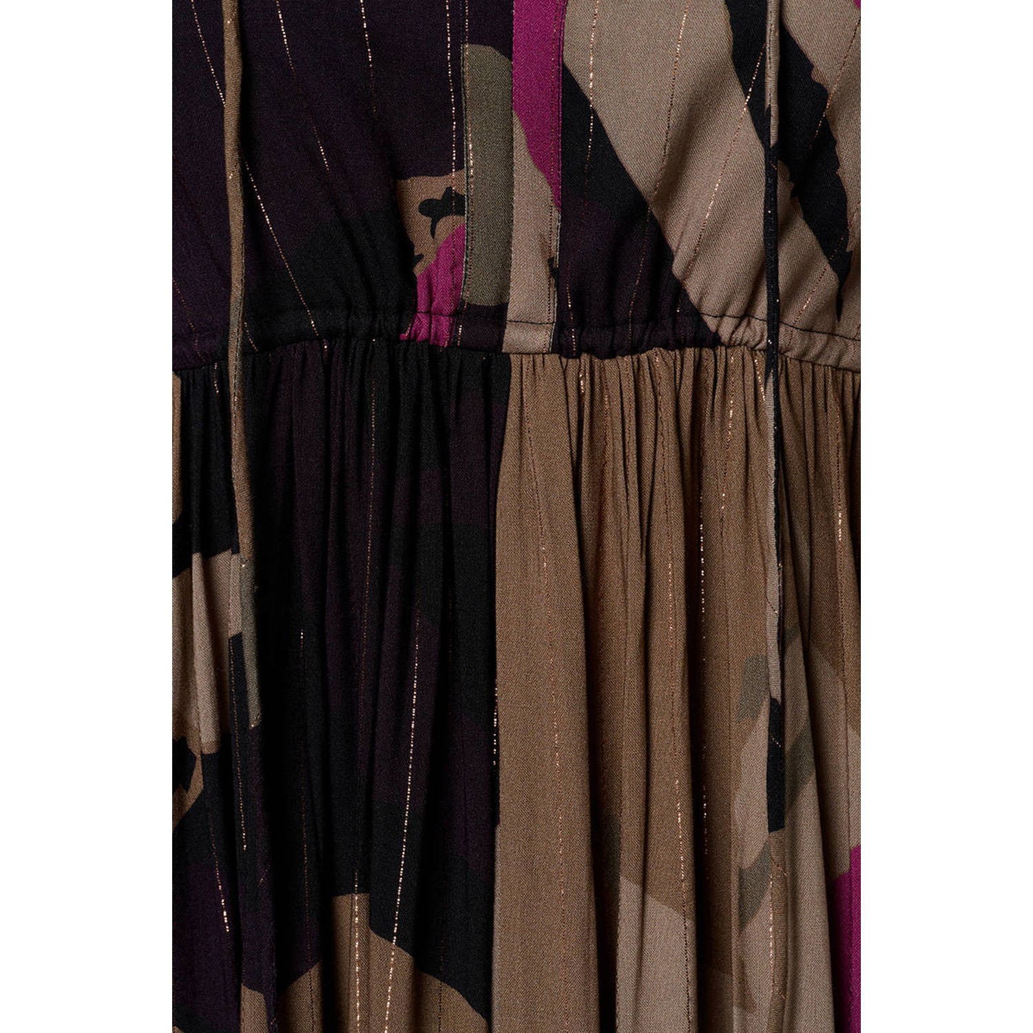 Mart Visser maxi jurk Sophie met all over print taupe roze zwart