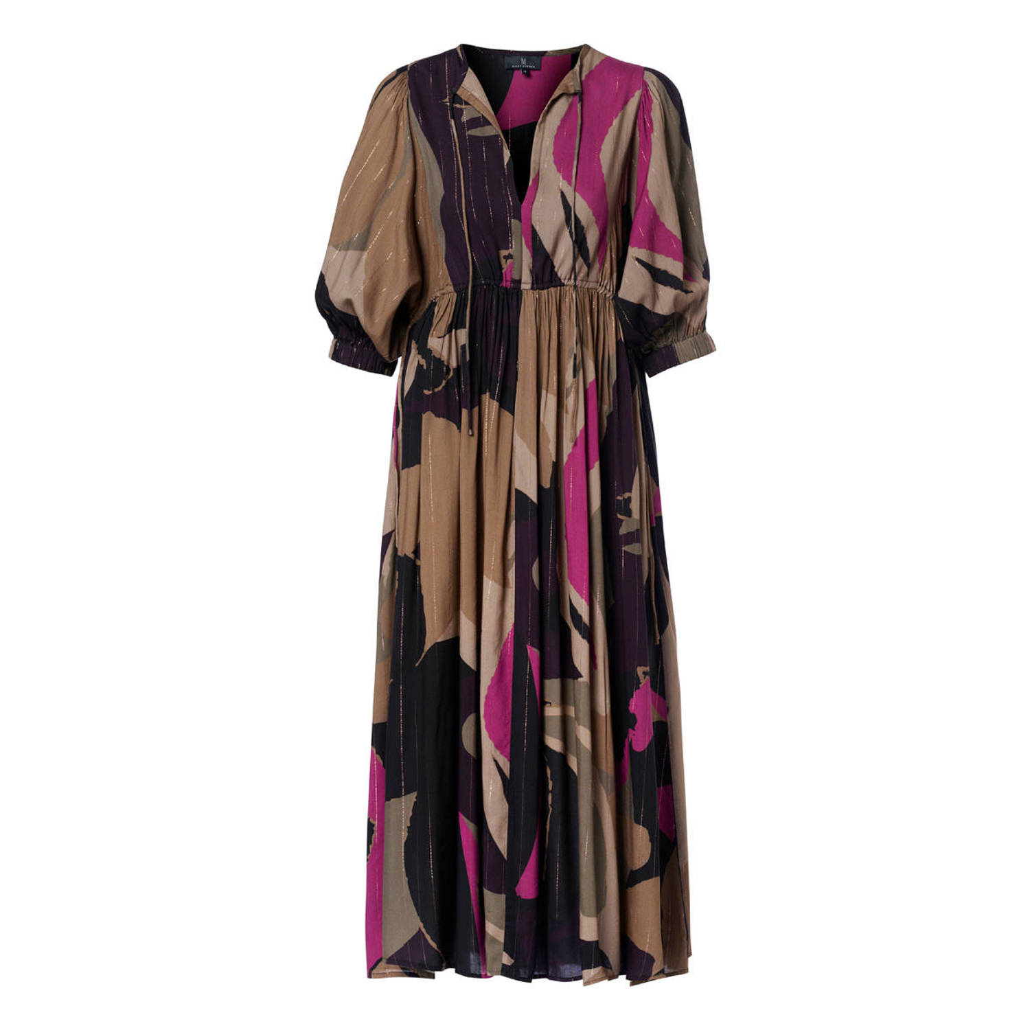 Mart Visser maxi jurk Sophie met all over print taupe roze zwart