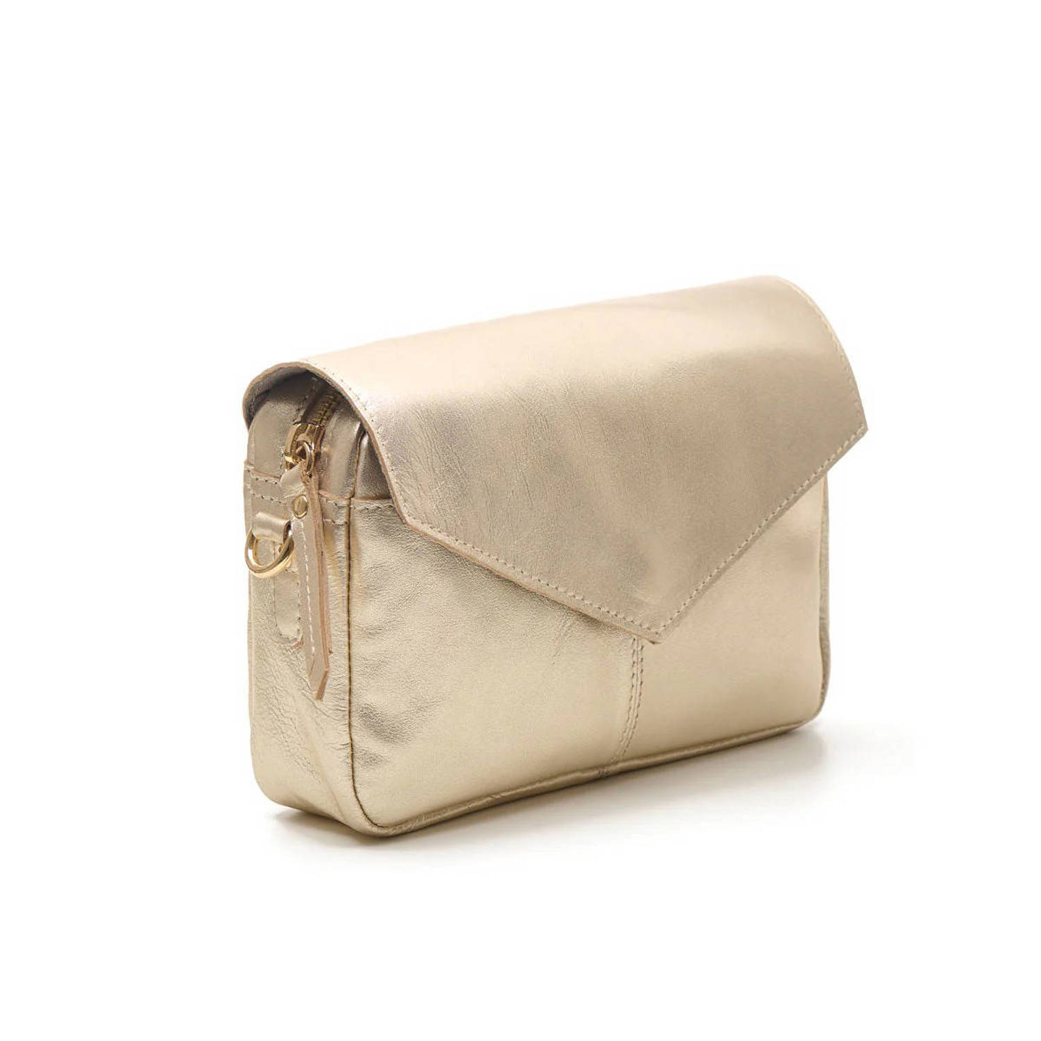 Chabo Bags leren crossbody tas Rio Romy goudkleurig