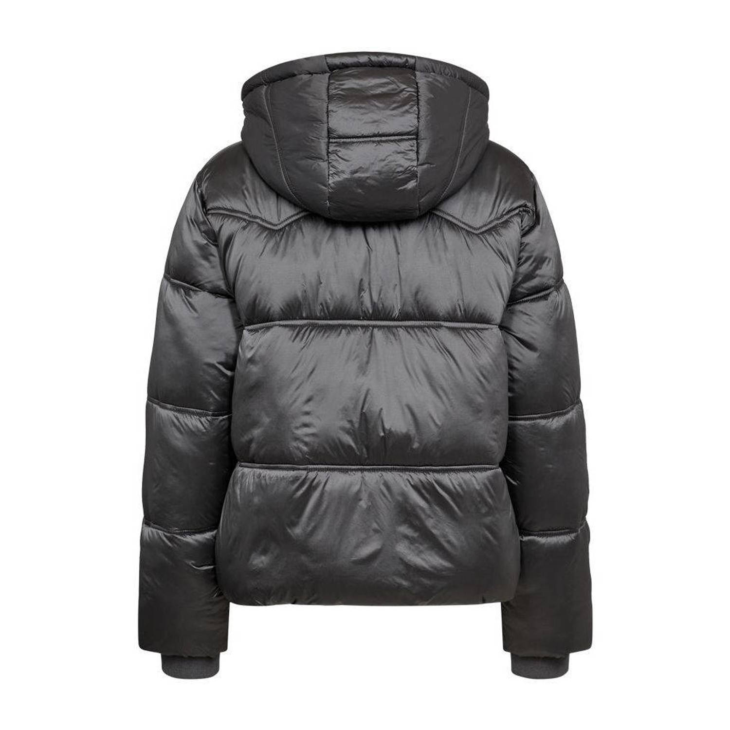 FREEQUENT gewatteerde winterjas FQSHORTY zilver