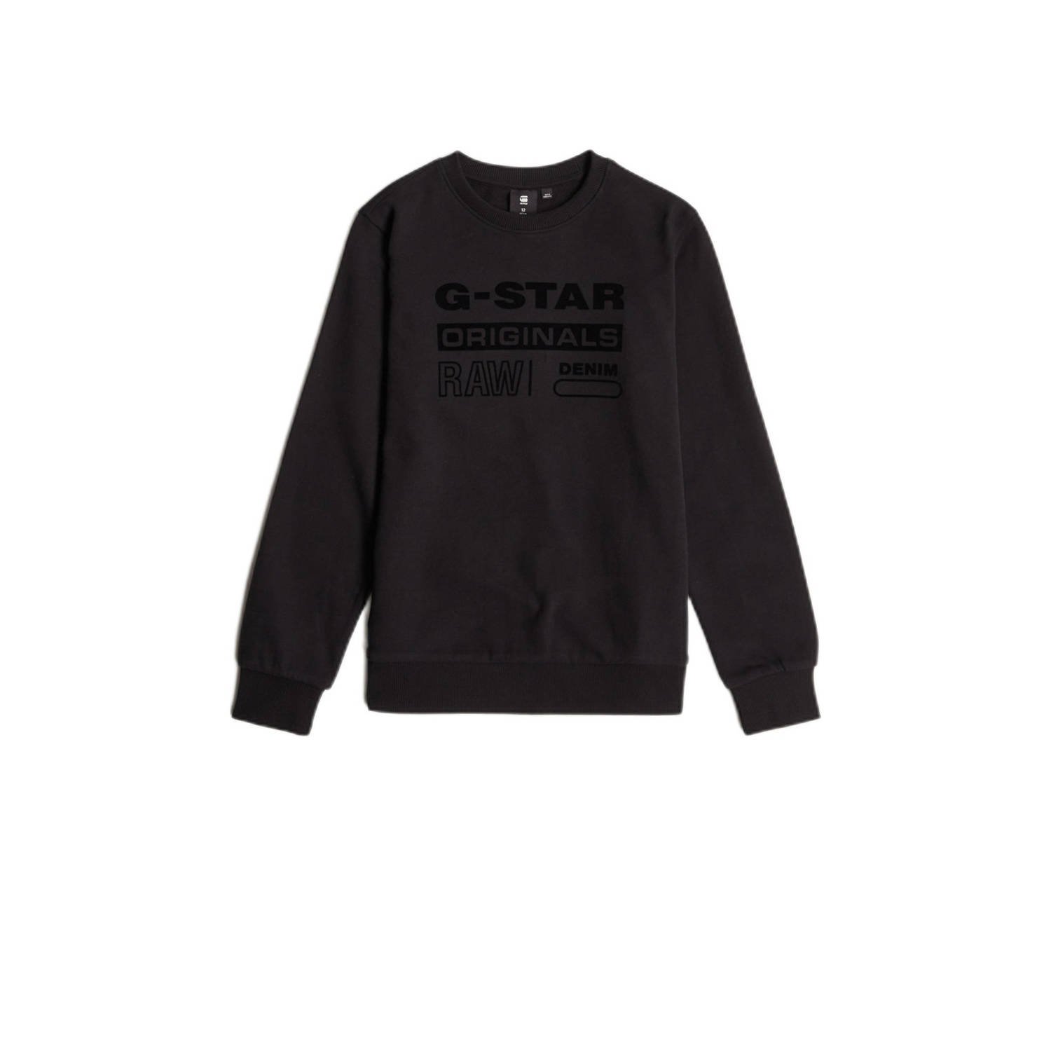 G-Star Raw sweater zwart Trui Backprint 116 | Trui van