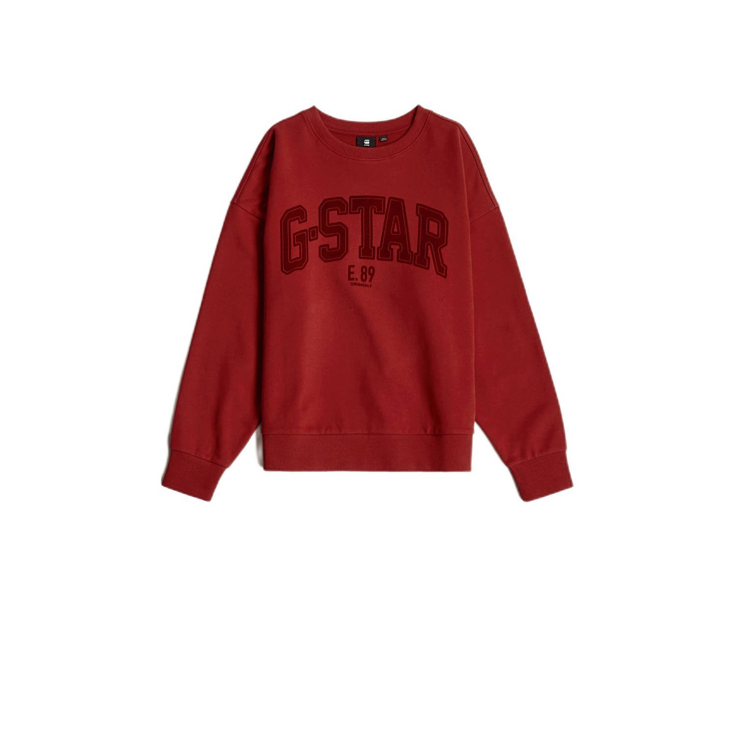 G-Star Raw sweater ub rood Meisjes Katoen Ronde hals Effen 176